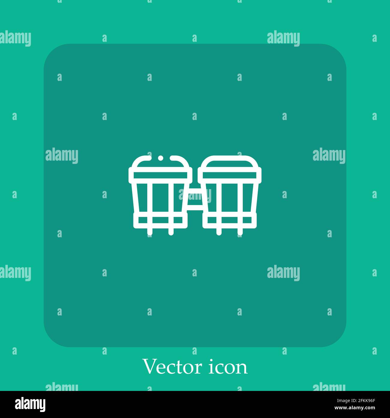 bongos vector icon linear icon.Line with Editable stroke Stock Vector