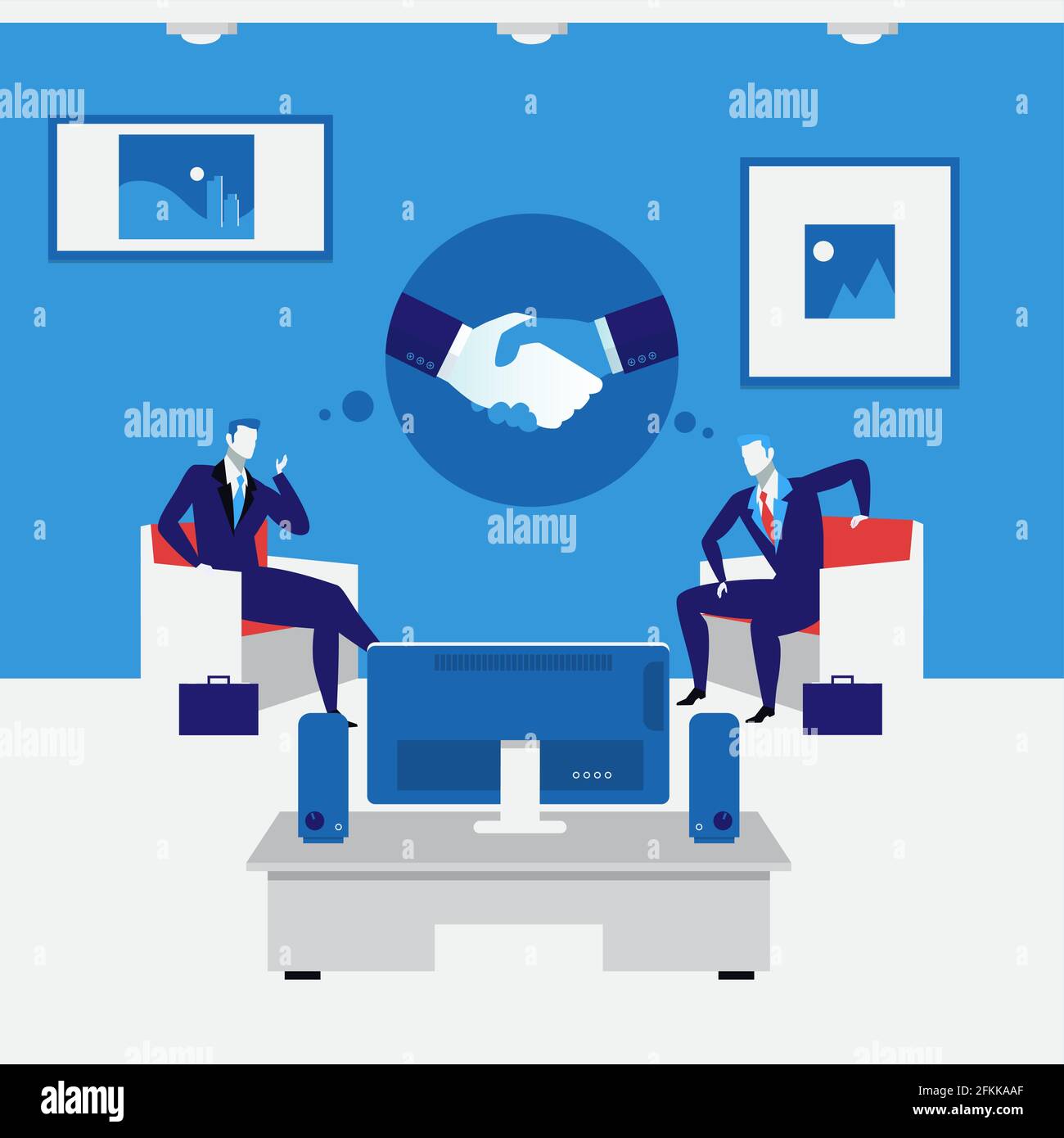 Business people handshake concept vector illustration in flat style ...
