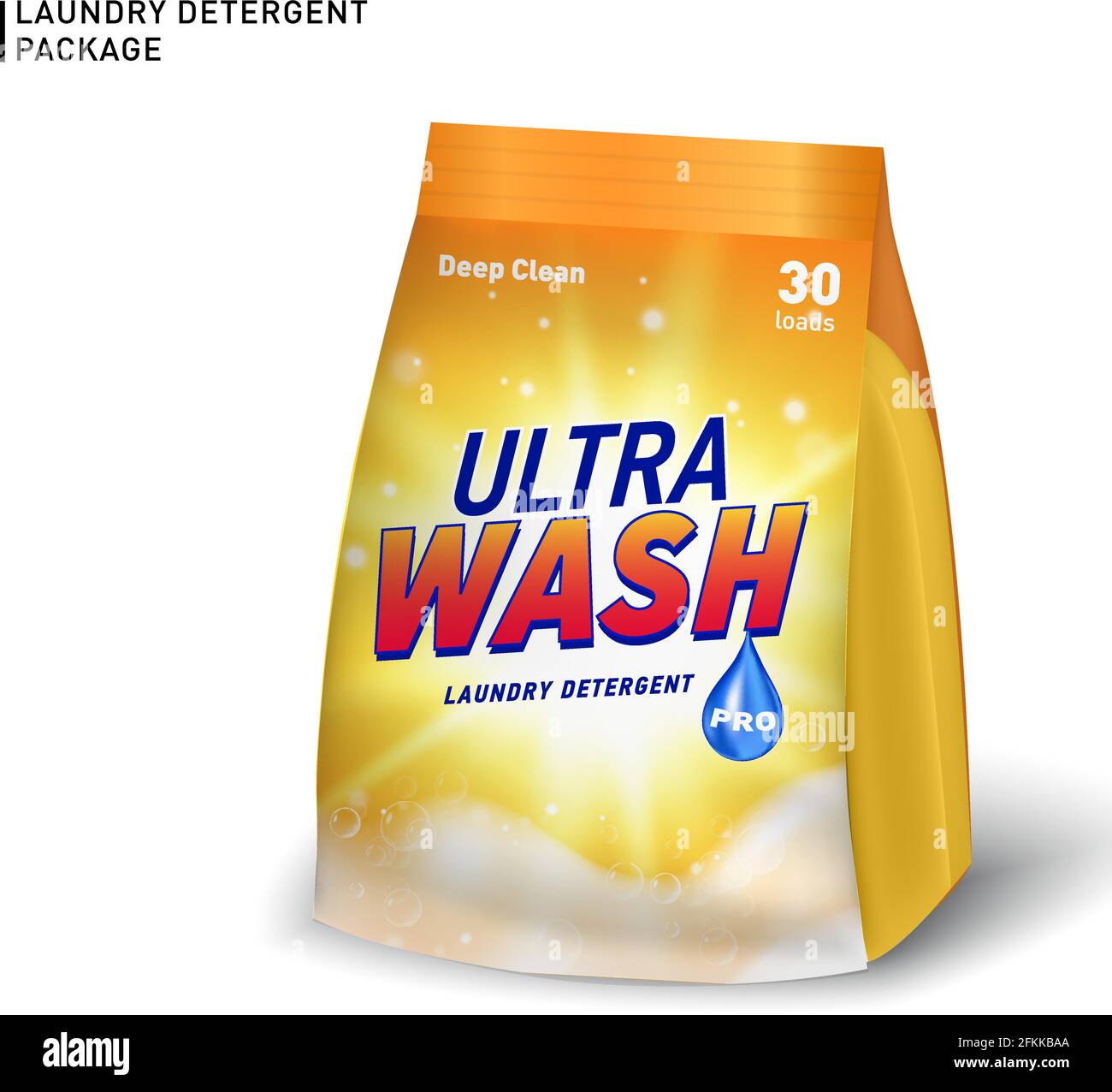 Realistic soft container for detergent. Detergent package template with