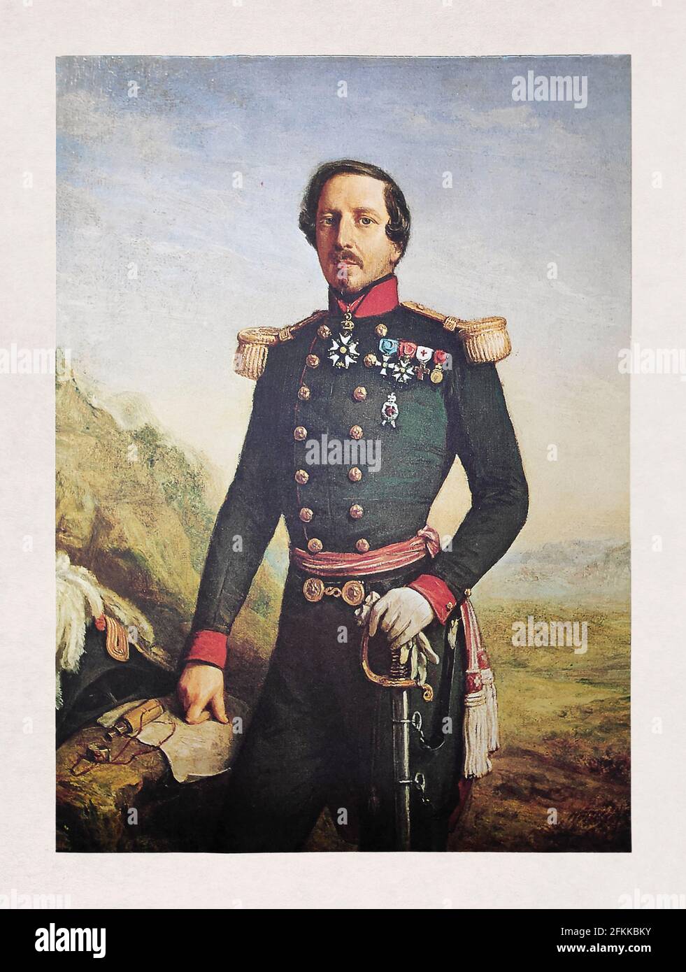 Portrait of Emperor Napoleon III made in 1852 after his accession to power by Felix Francois Barthelemy Genaille. Stock Photo