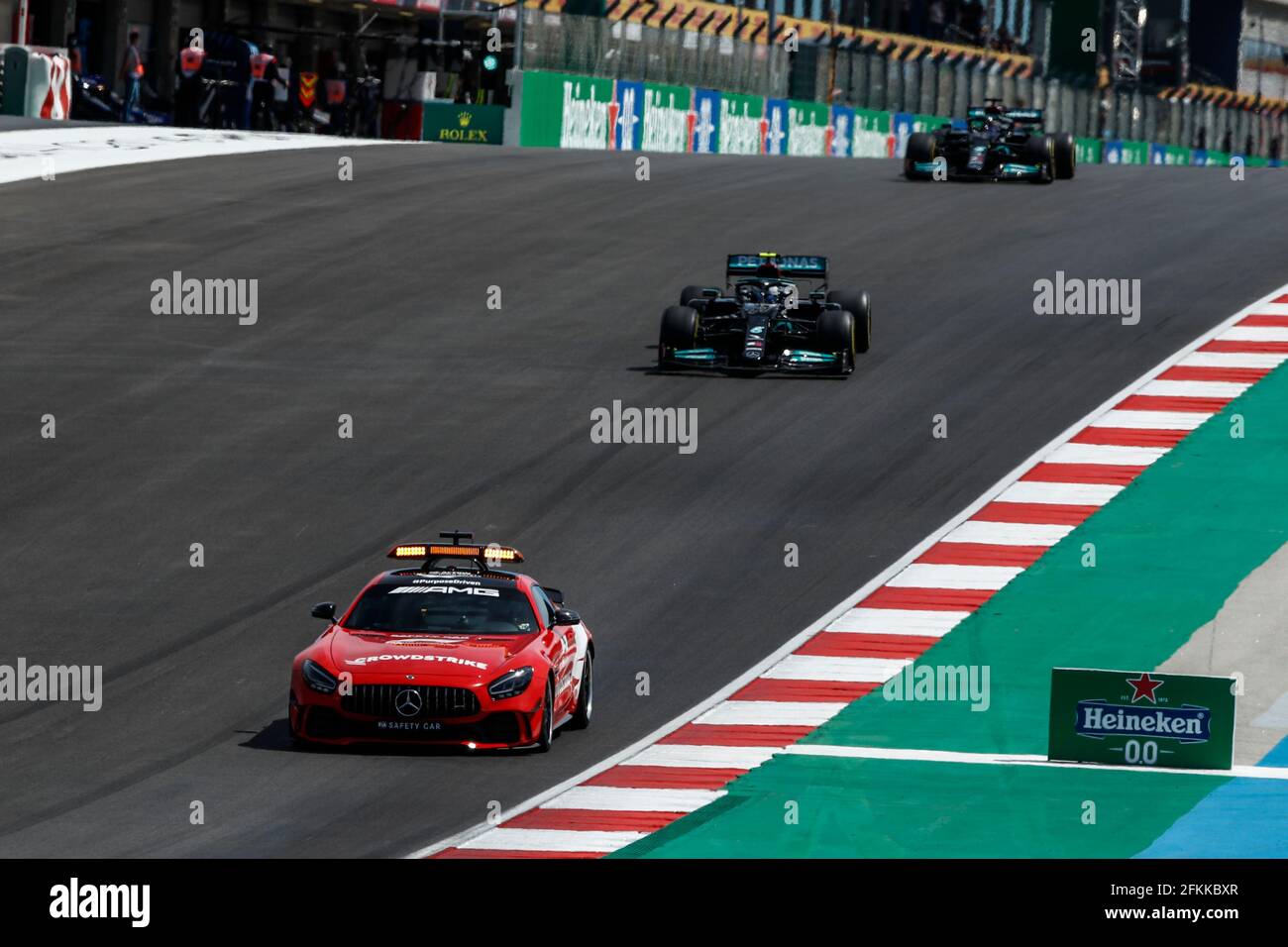 Portimao, Portugal. 2nd May, 2021. Safety car leading the race during the Formula 1 Heineken Grande Prémio de Portugal 2021 from April 30 to May 2, 2021 on the Algarve International Circuit, in Portimao, Portugal - Photo Xavi Bonilla / DPPI Stock Photo