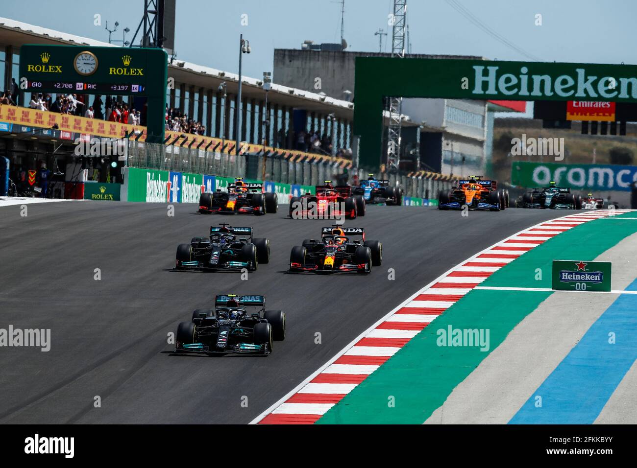 Portimao, Portugal. 2nd May, 2021. Race start of the race, depart, during the Formula 1 Heineken Grande Prémio de Portugal 2021 from April 30 to May 2, 2021 on the Algarve International Circuit, in Portimao, Portugal - Photo Xavi Bonilla / DPPI Stock Photo