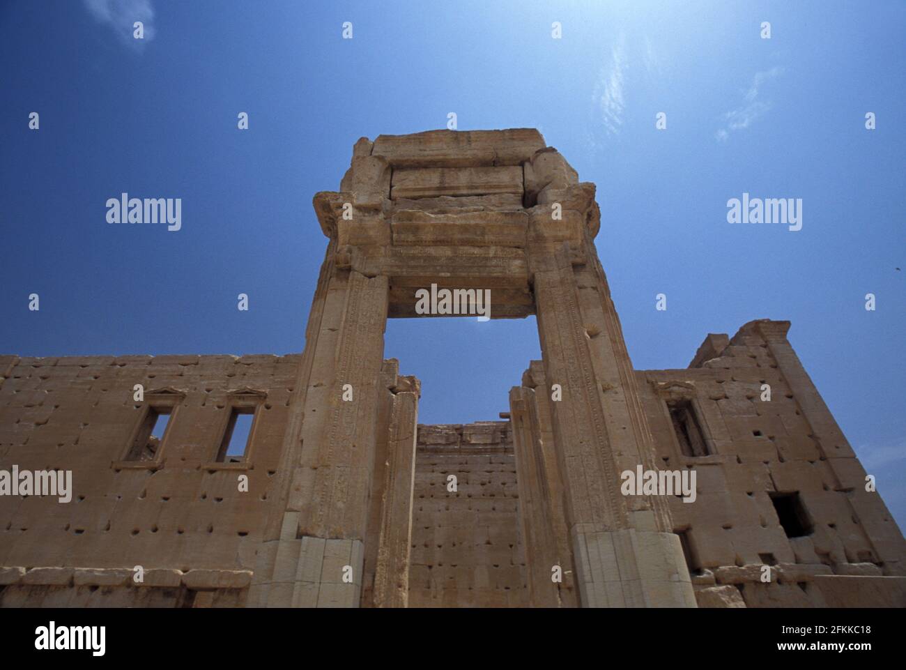 Cella of the Temple of Bel, already destroyed by ISIL August 2015, Temple of Baal, was an ancient stone ruin located in Palmyra, Syria Stock Photo