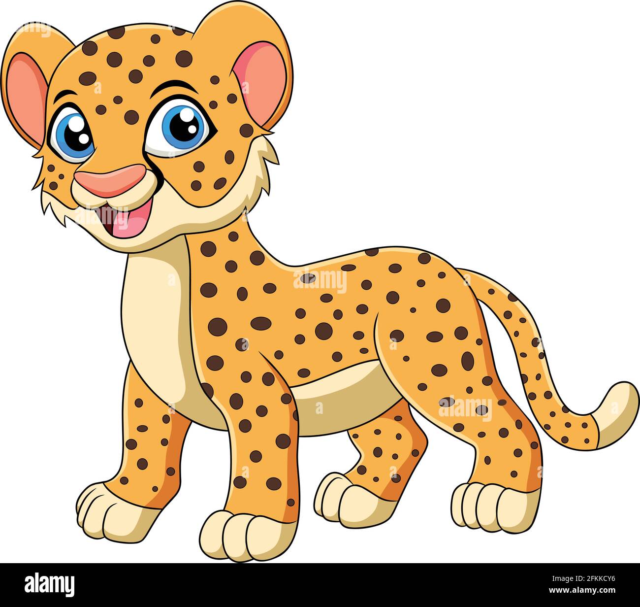 Cute Cheetah animal cartoon vector illustration Stock Vector Image ...