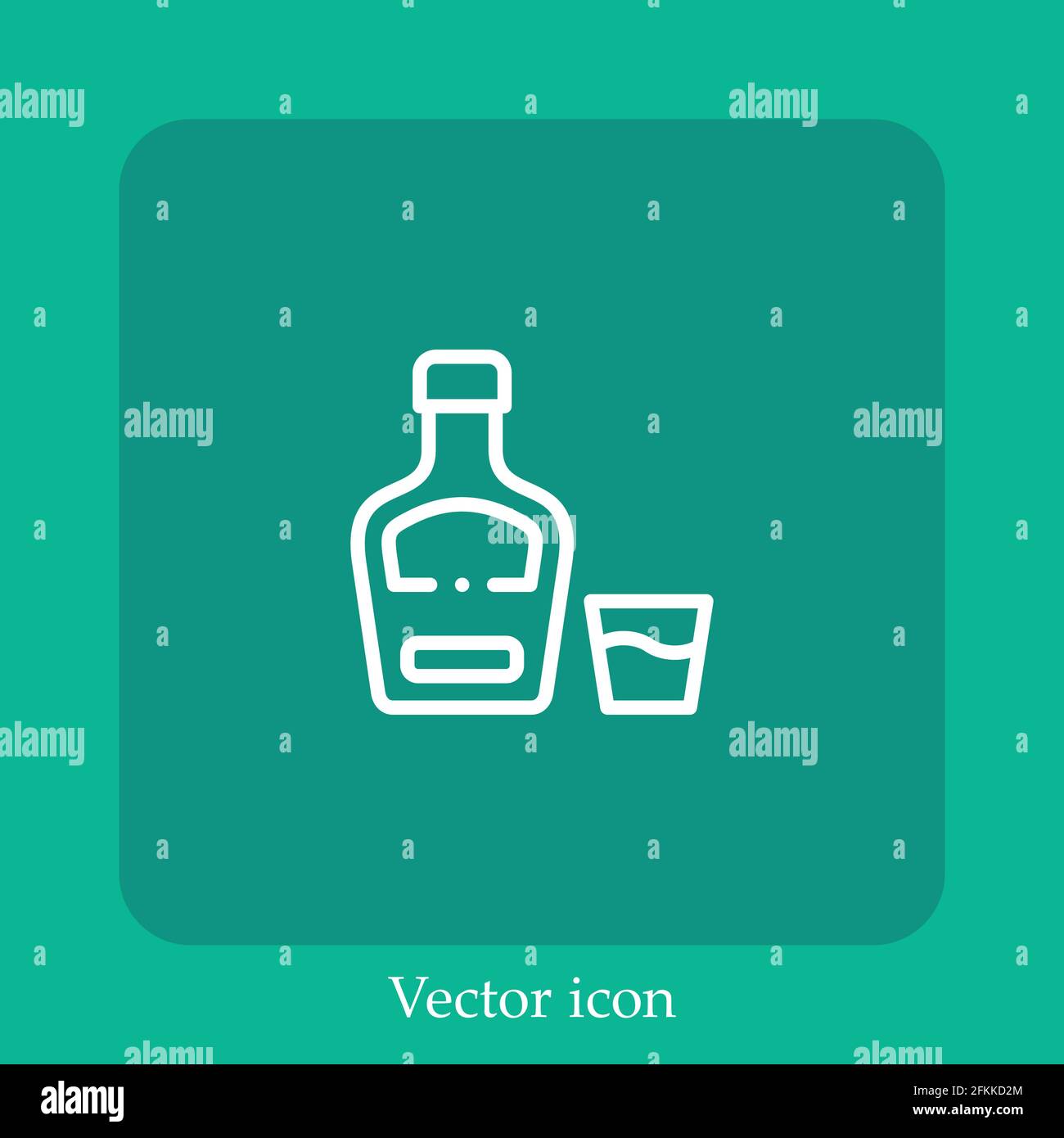 whisky vector icon linear icon.Line with Editable stroke Stock Vector