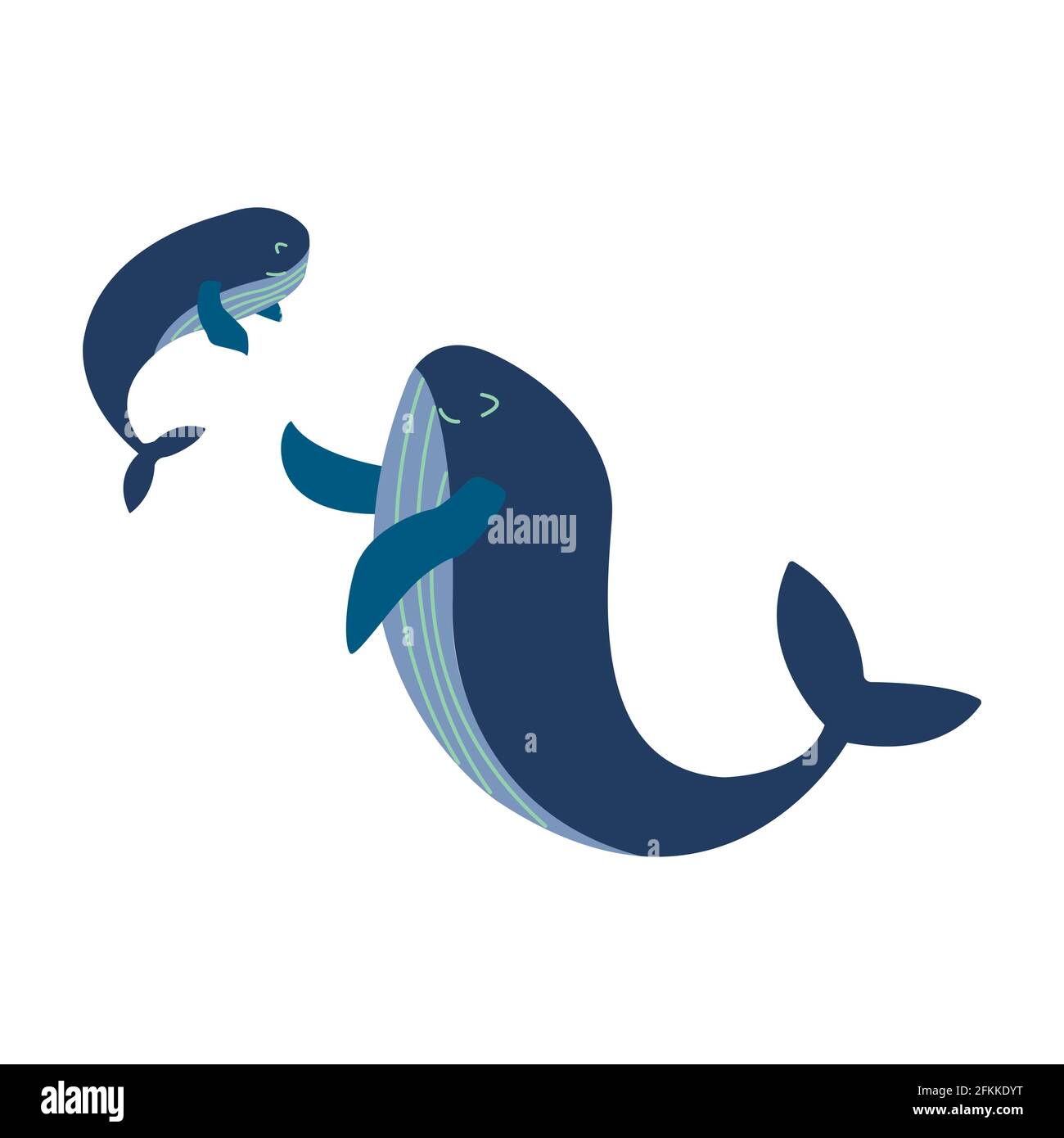 Baby whale with mother whale Stock Vector Images - Alamy