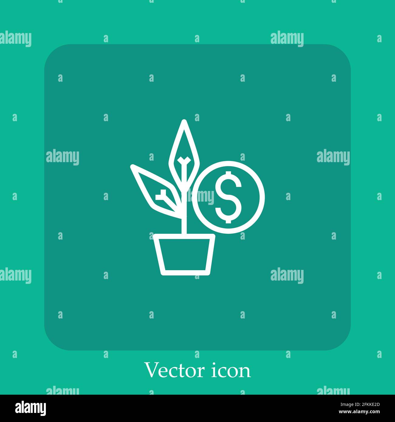 money vector icon linear icon.Line with Editable stroke Stock Vector