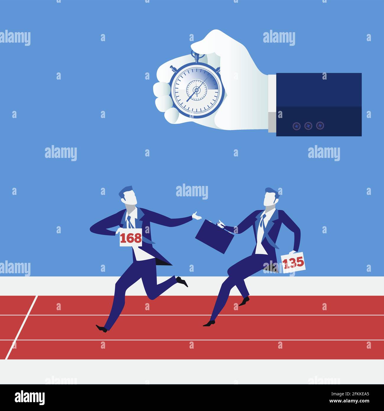 Business relay race concept vector illustration Stock Vector Image