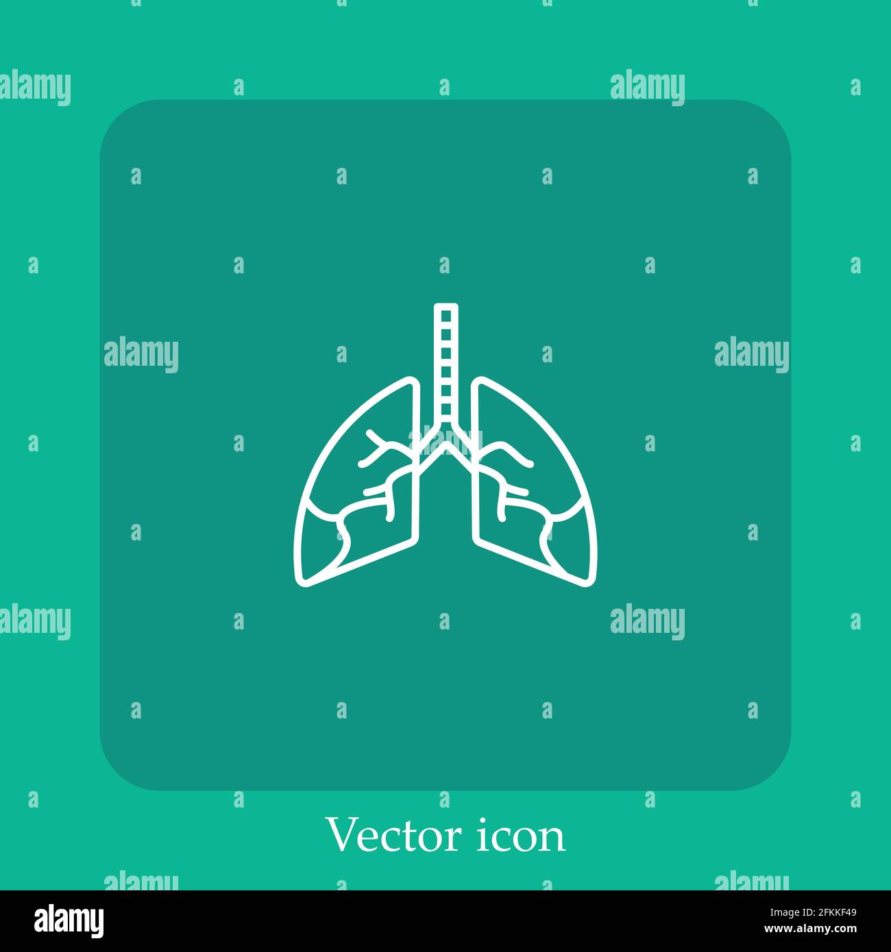 lung vector icon linear icon.Line with Editable stroke Stock Vector