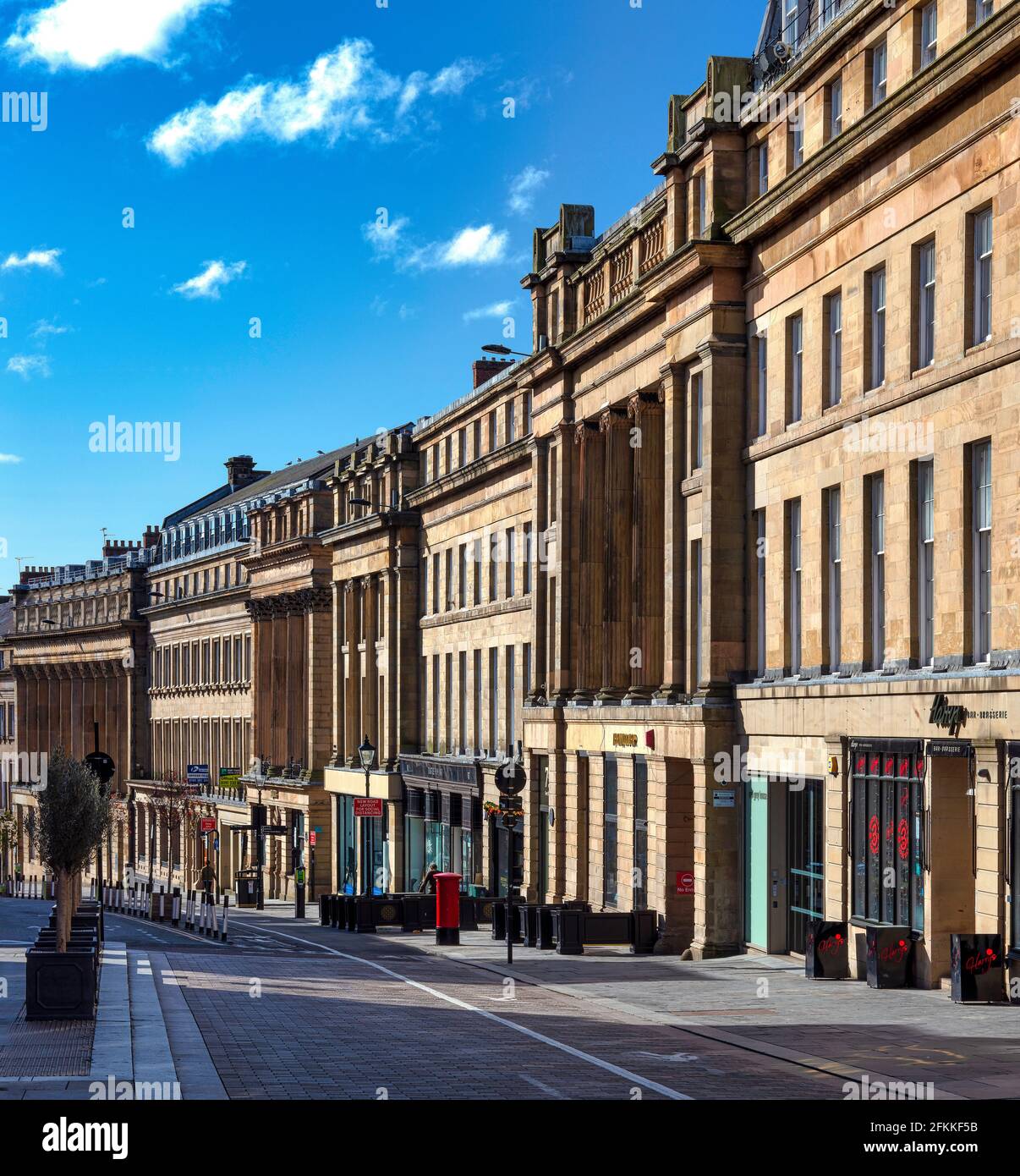 Daytime view looking along Grey Street, Newcastle upon Tyne, North East England, England, United Kingdom Stock Photo