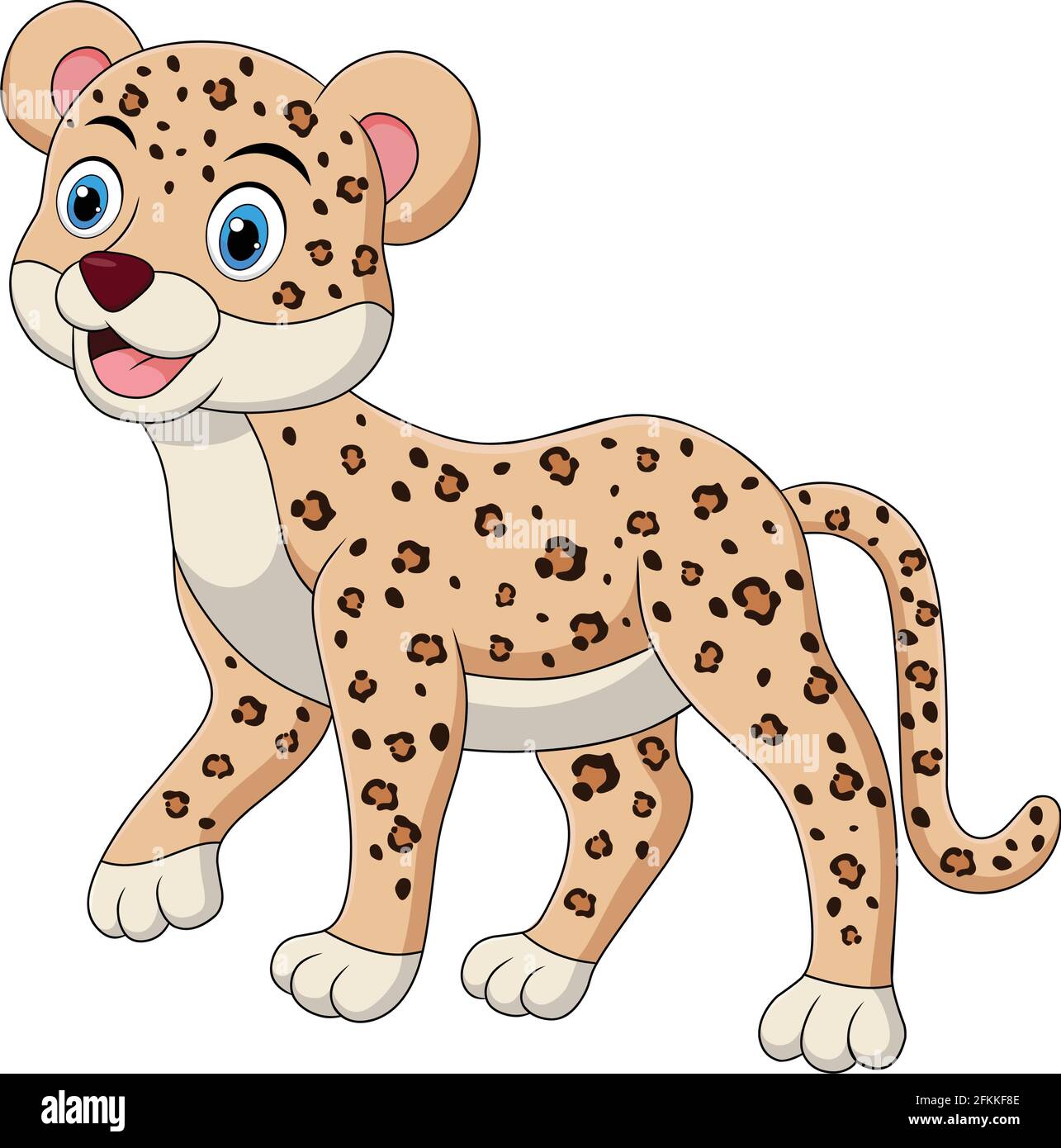Cute Leopard cartoon animal vector illustration Stock Vector Image & Art -  Alamy