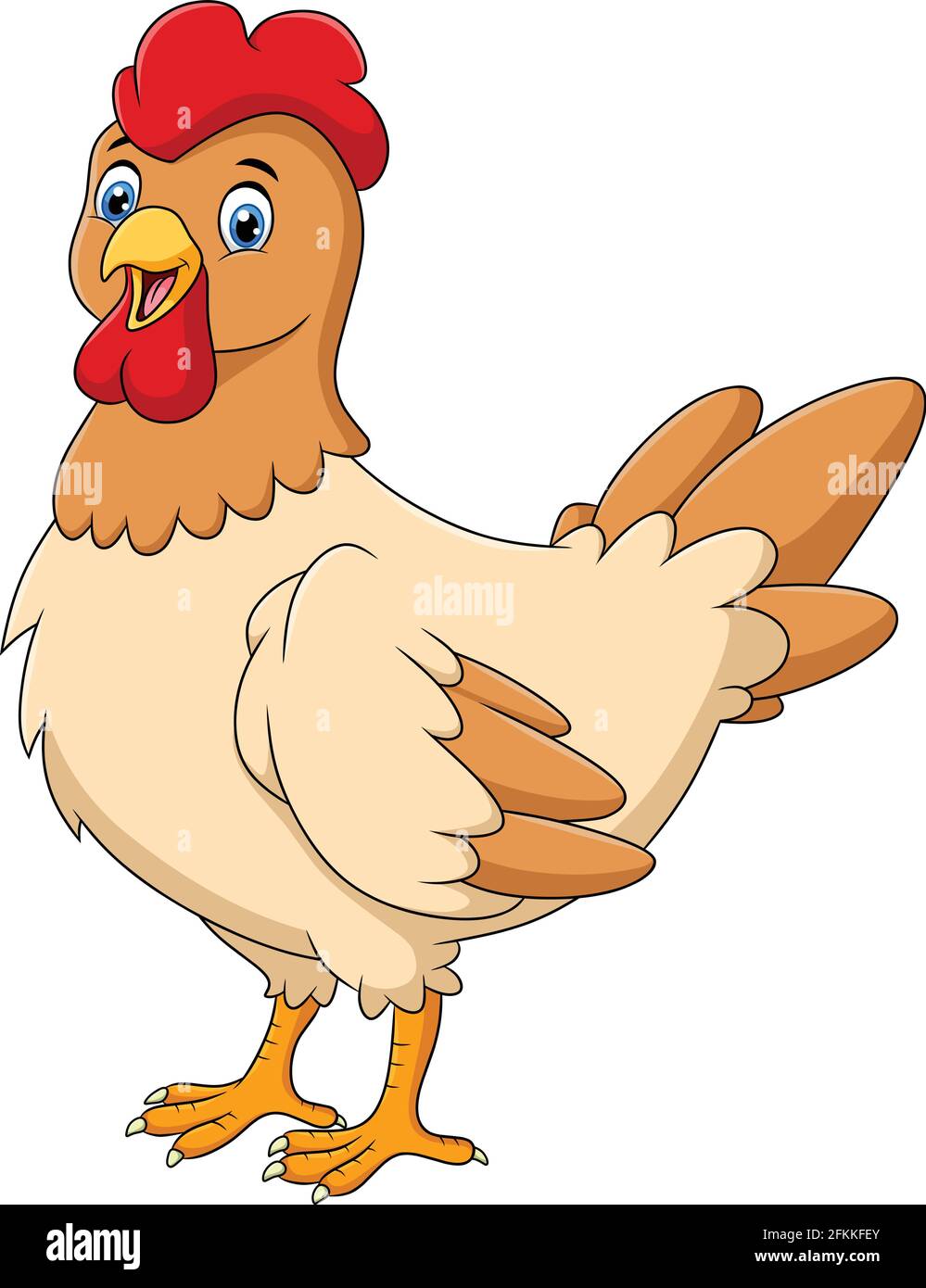 Illustration of Cute Hen Cartoon Stock Illustration - Illustration