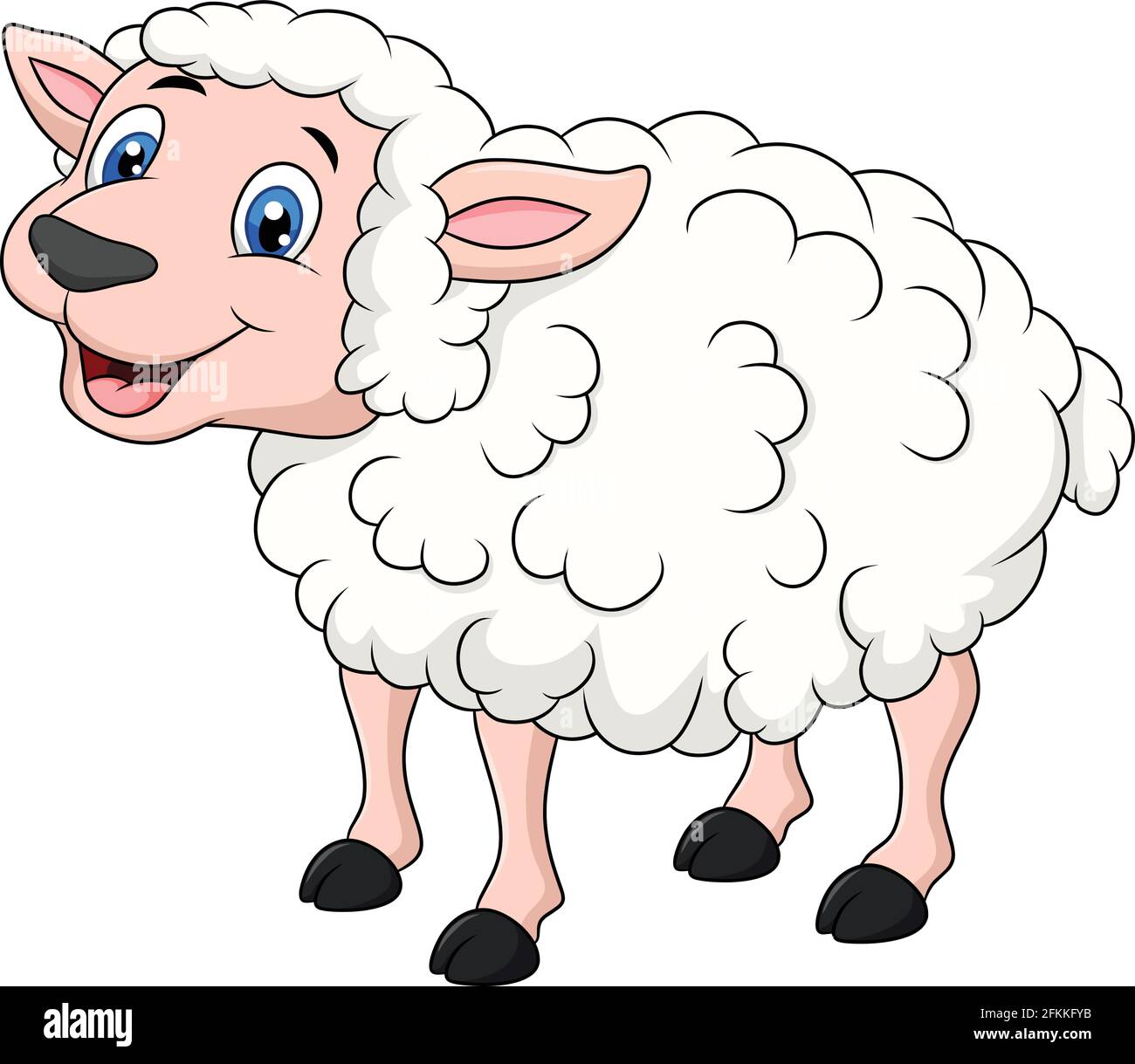 Cute Sheep animal cartoon illustration Stock Vector