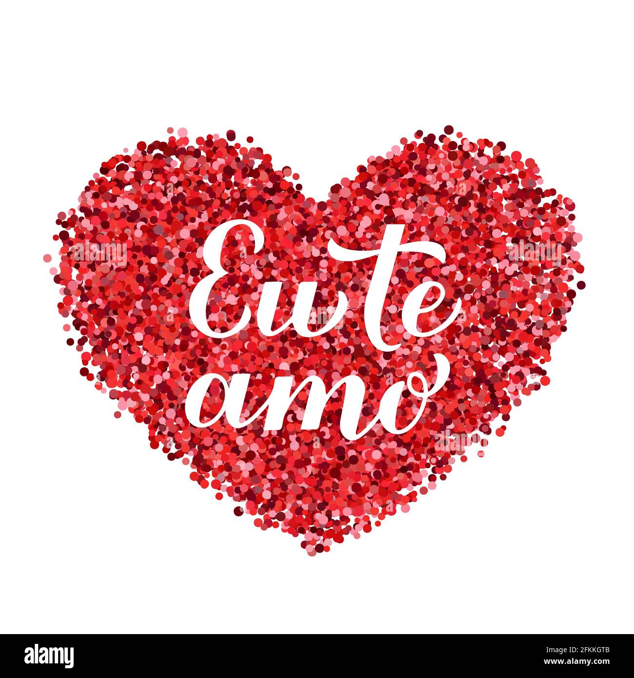 Eu Te Amo calligraphy hand lettering. I Love You inscription in Portuguese. Valentines day greeting card. Vector template for banner, postcard, typogr Stock Vector