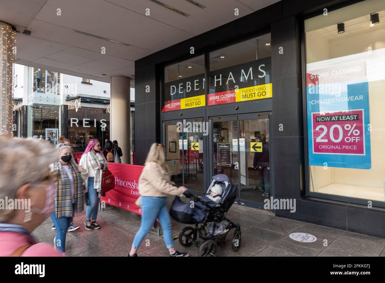 Debenhams Store closing, Princesshay Shopping centre, Exeter, UK Stock