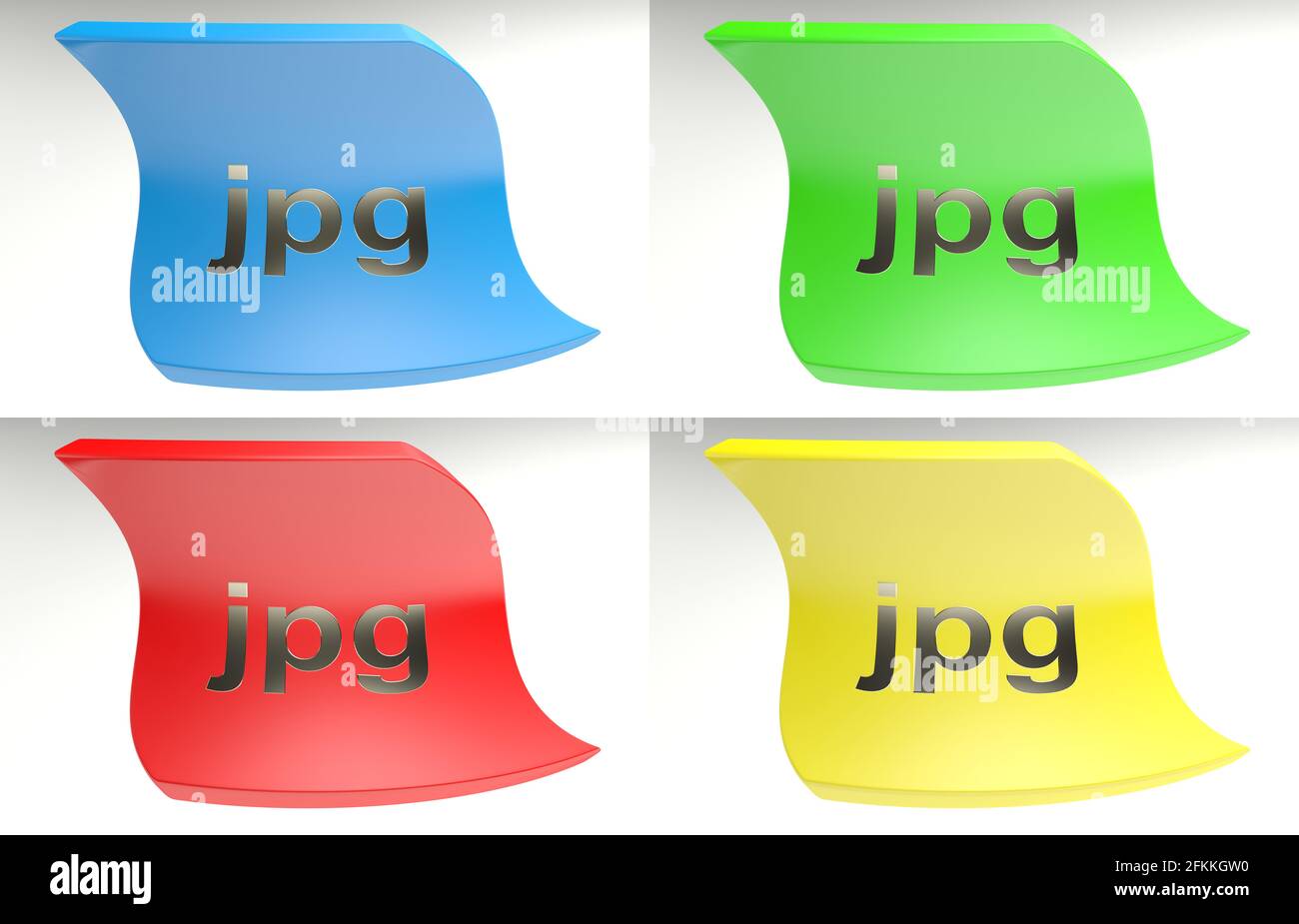 JPG colorfu icon set on white background - 3D rendering illustration ...