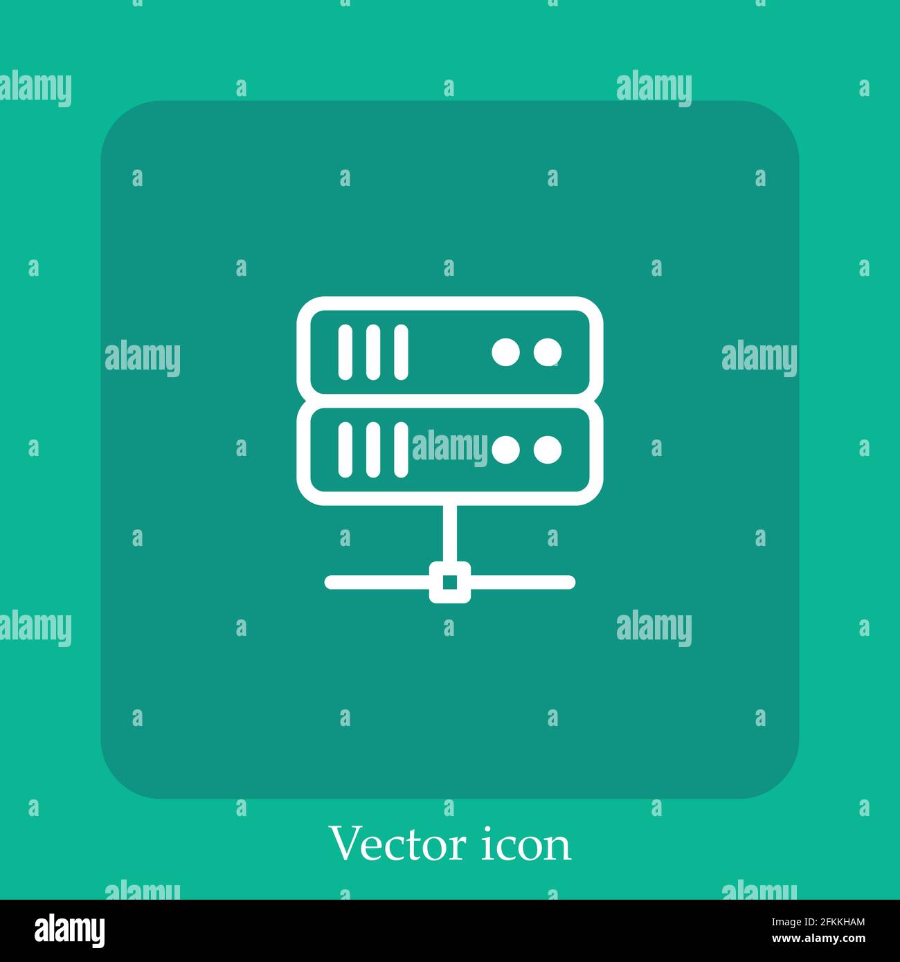 server vector icon linear icon.Line with Editable stroke Stock Vector