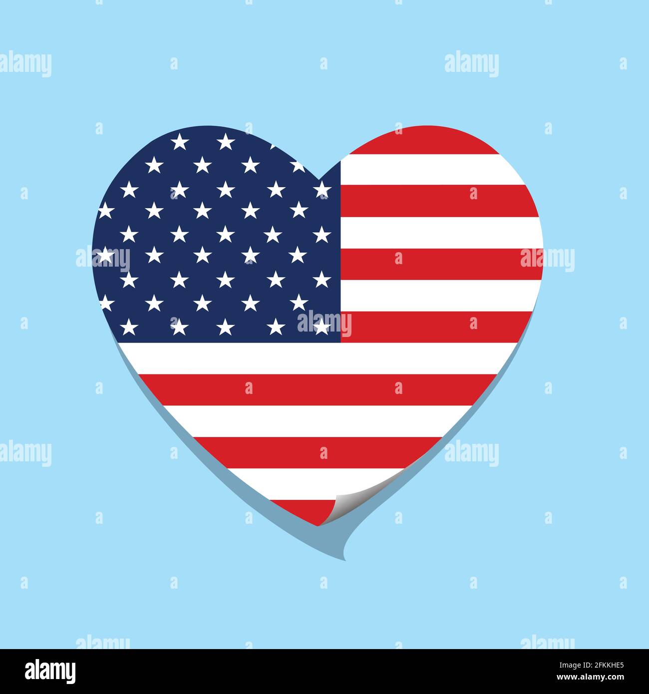 I love United States of America heart vector illustration Stock Vector