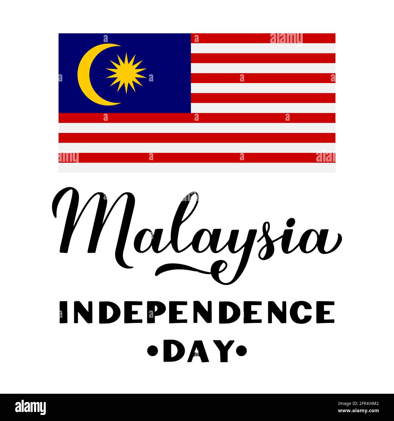 Malaysia Independence Day Calligraphy Hand Lettering With Flag Isolated On White National Holiday Celebrated On August 31 Vector Template For Typogr Stock Vector Image Art Alamy