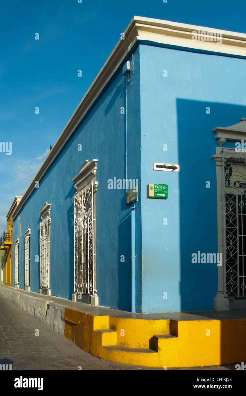 Casas del centro histórico de Campeche Stock Photo