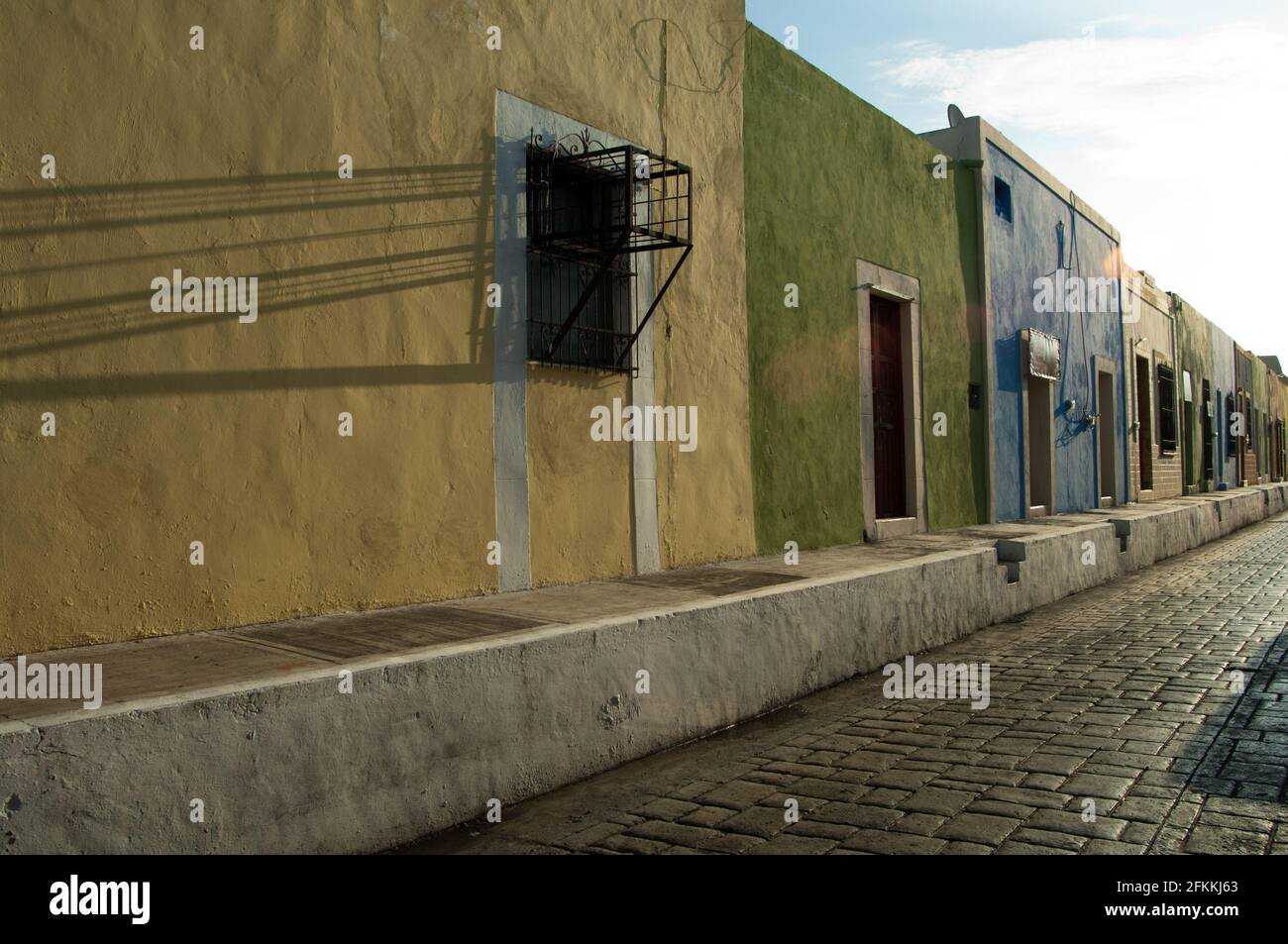 Casas del centro histórico de Campeche Stock Photo