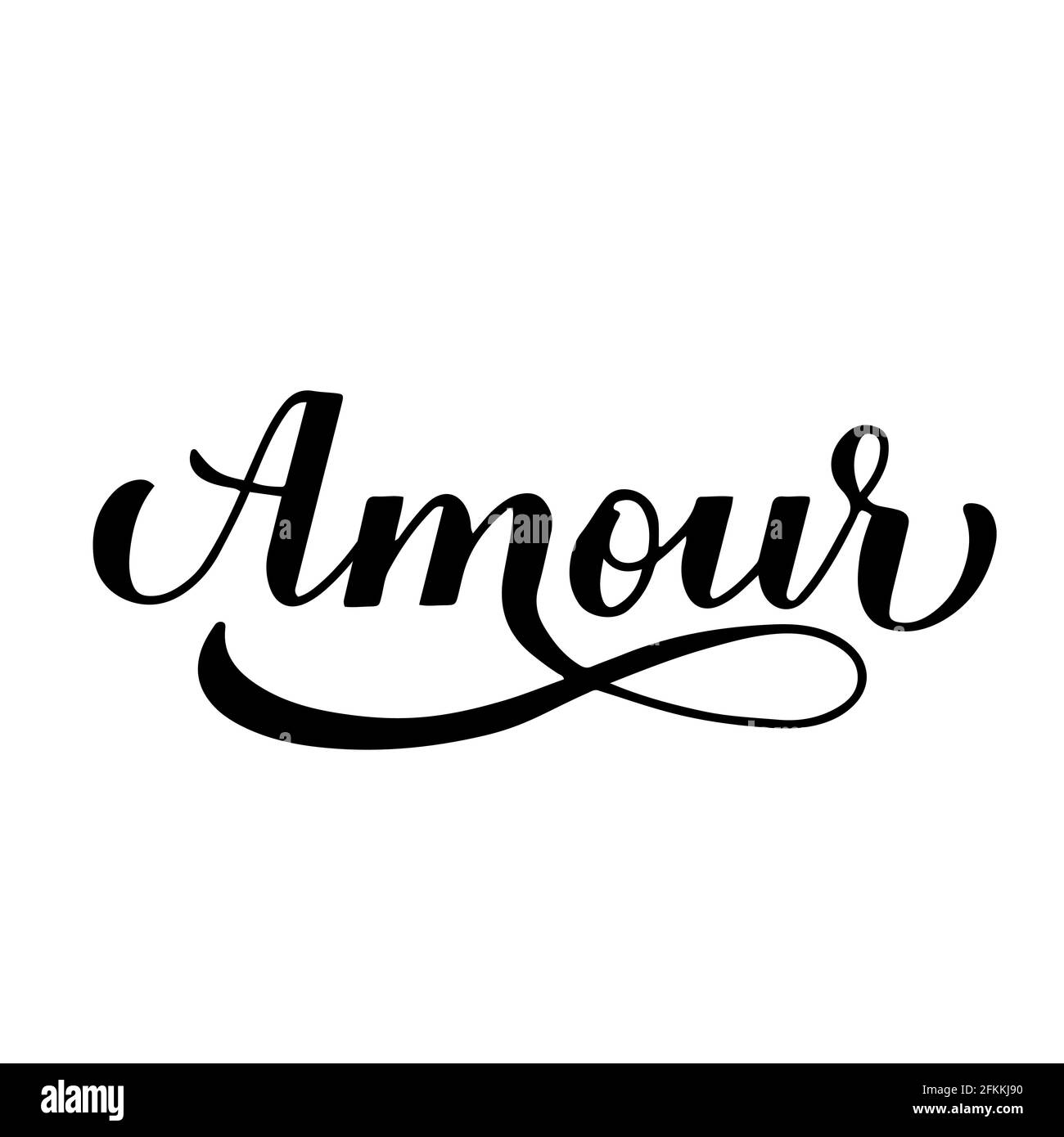 Amour calligraphy hand lettering. Love inscription in French. Valentines  day typography poster. Vector template for banner, postcard, greeting card,  t Stock Vector Image & Art - Alamy