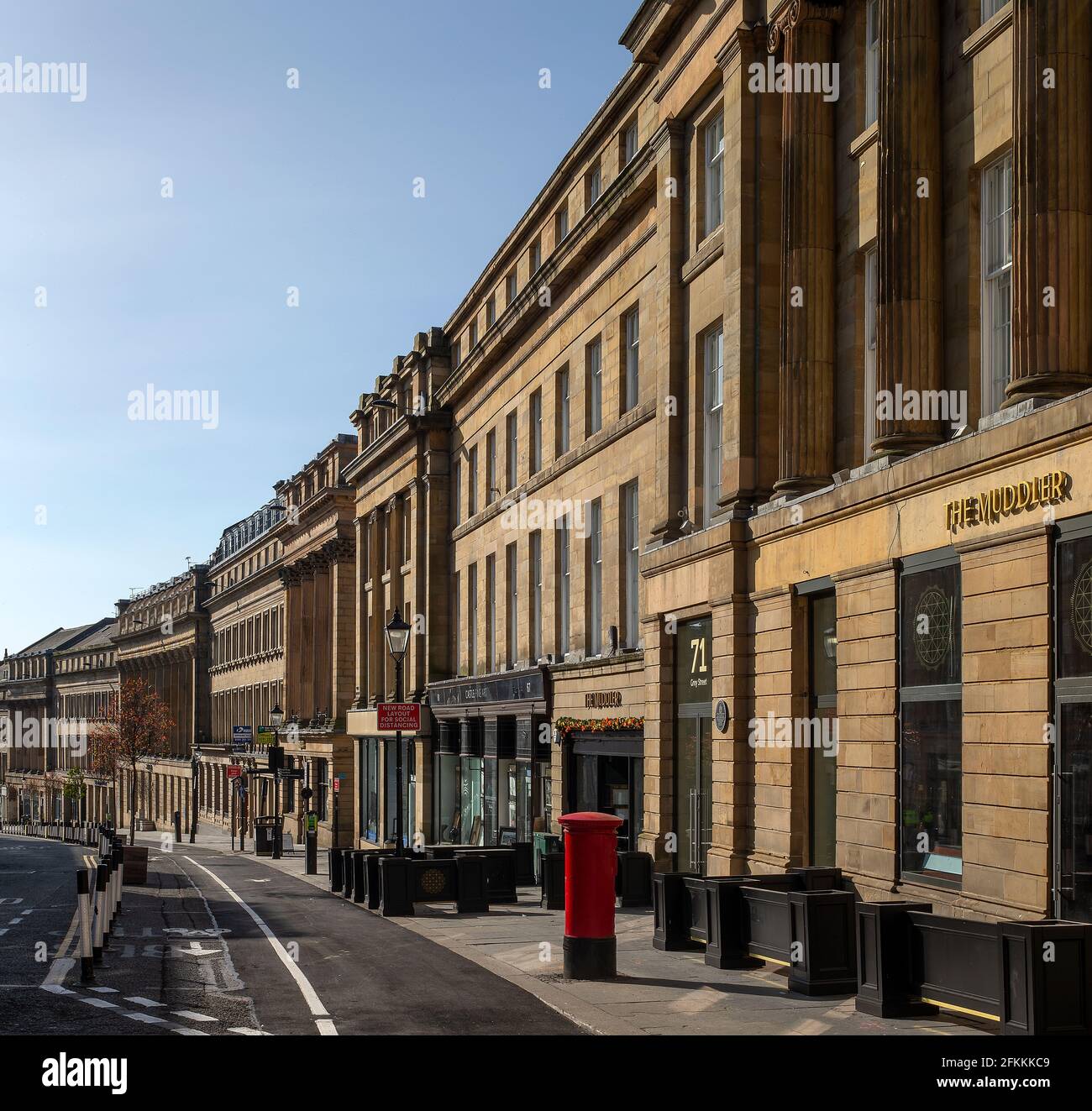 Daytime view looking along Grey Street, Newcastle upon Tyne, North East England, England, United Kingdom Stock Photo