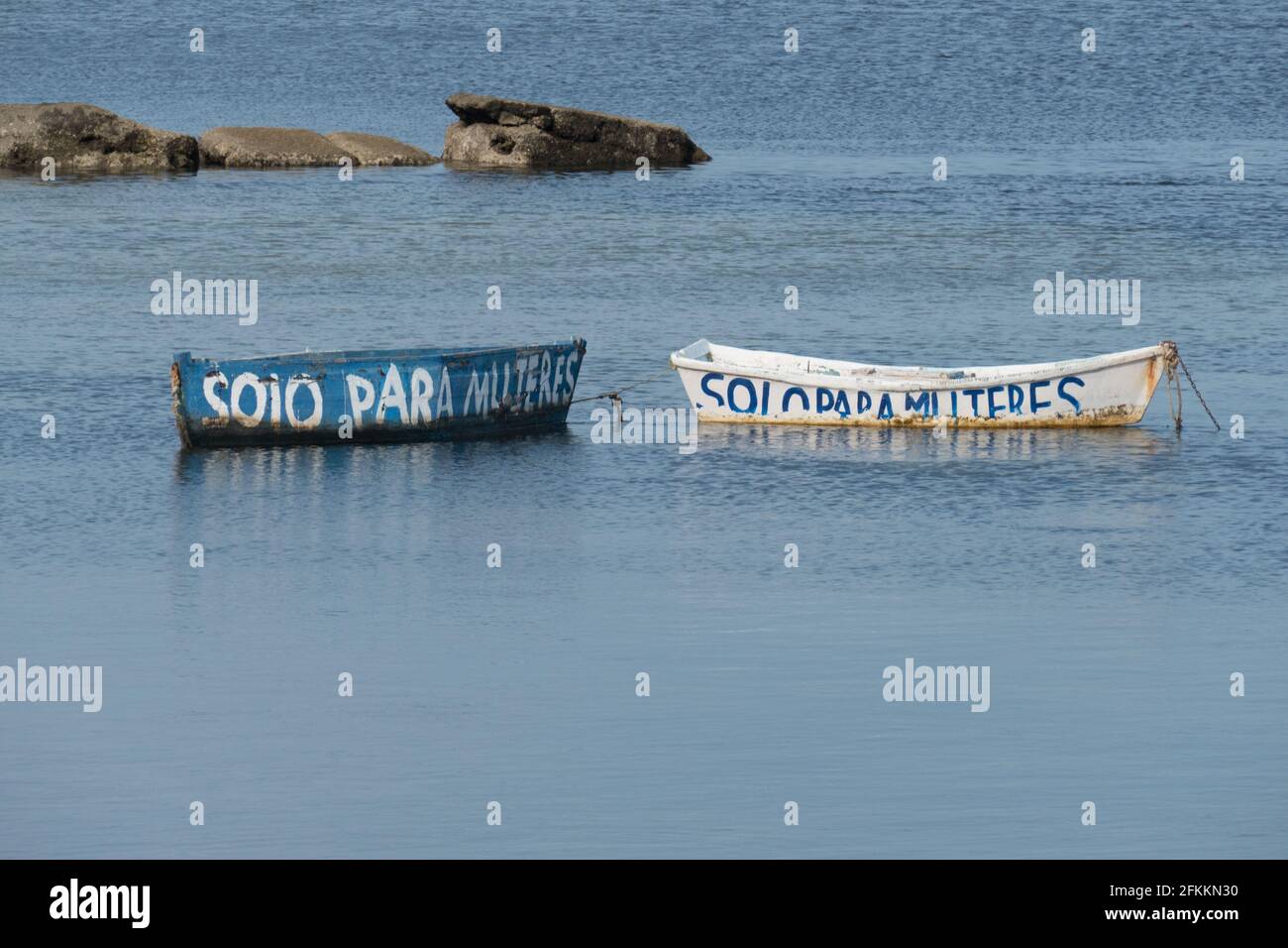 Boats 'for women only' Stock Photo