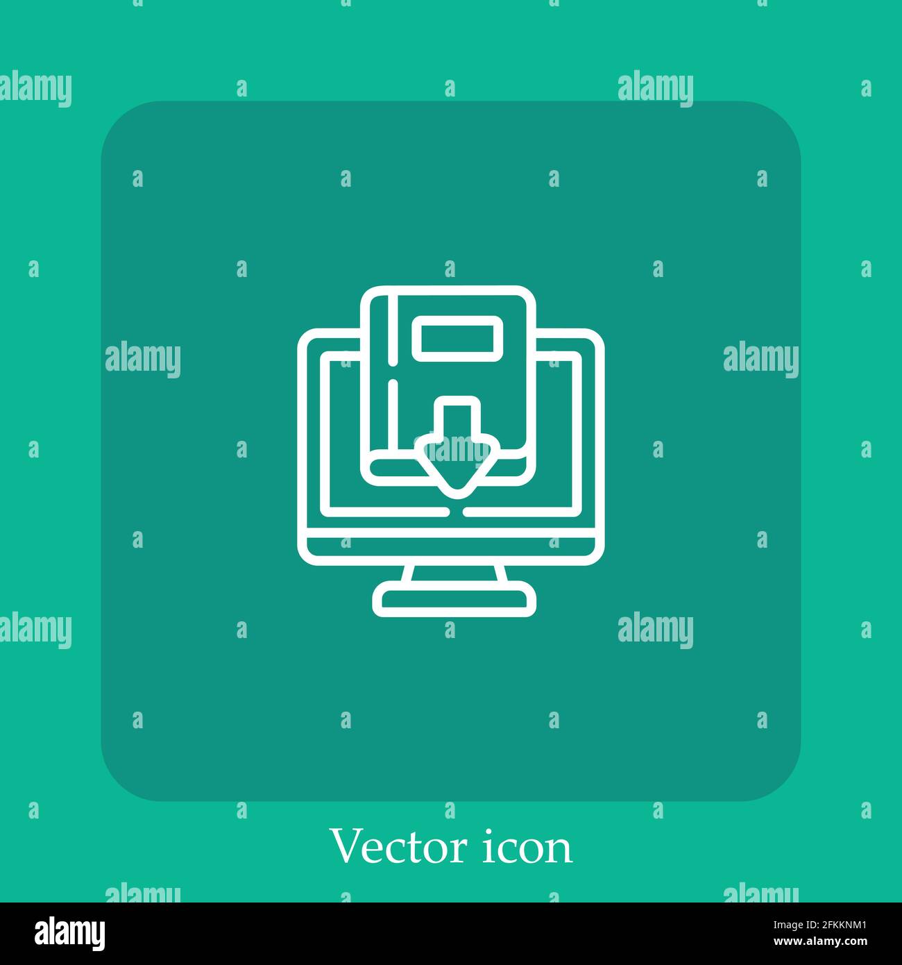 download vector icon linear icon.Line with Editable stroke Stock Vector
