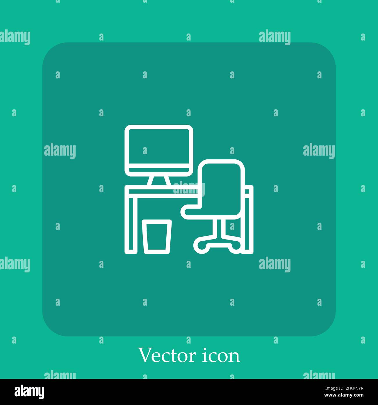 desktop vector icon linear icon.Line with Editable stroke Stock Vector ...