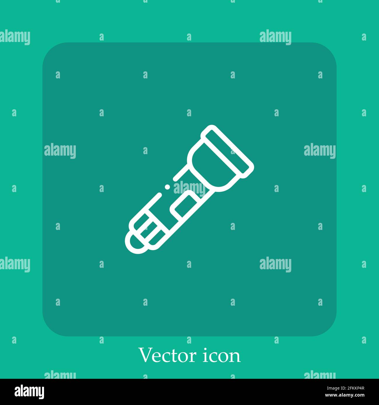 flashlight vector icon linear icon.Line with Editable stroke Stock Vector