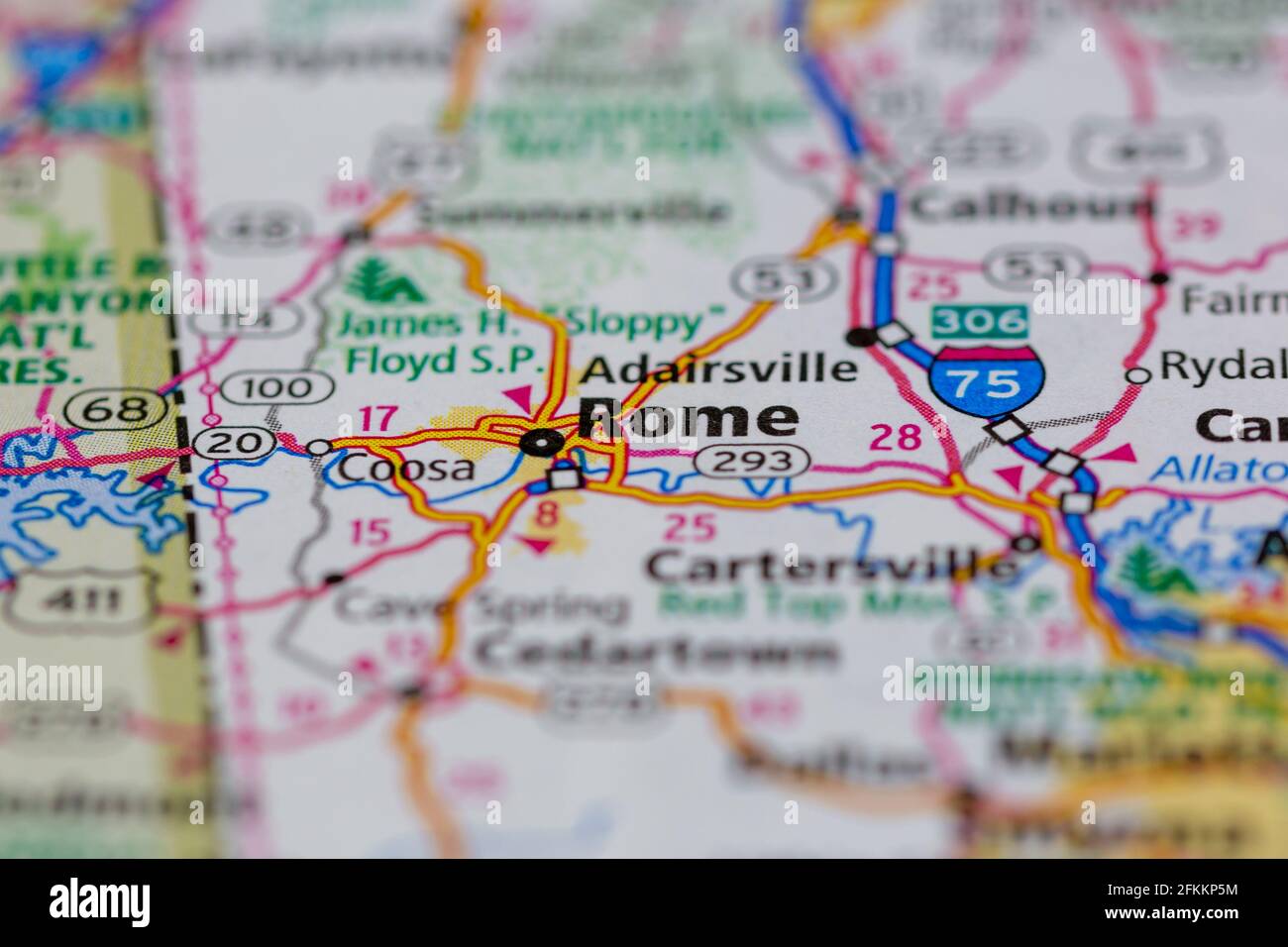 Rome Georgia USA Shown on a Geography map or road map Stock Photo - Alamy