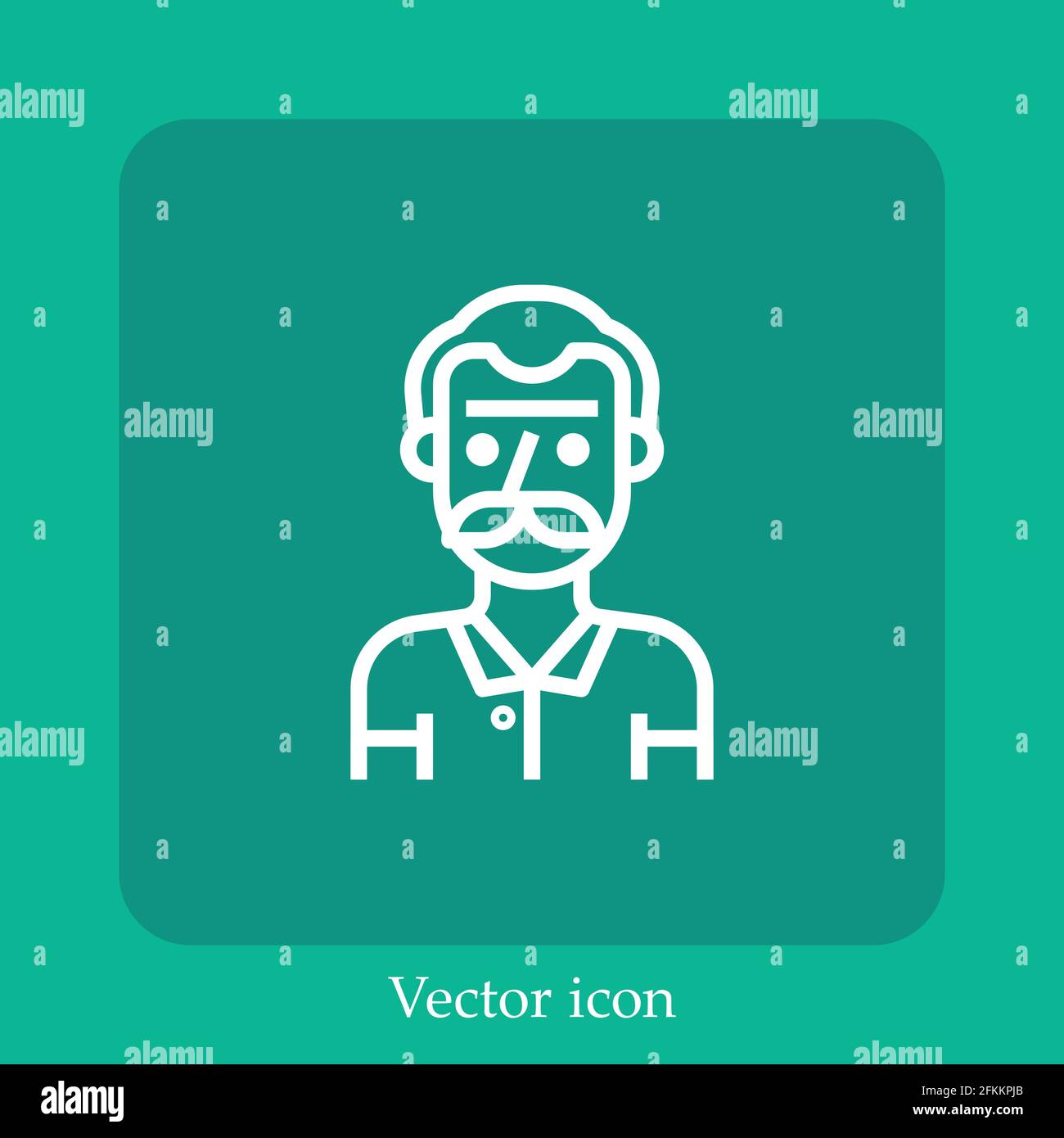 man vector icon linear icon.Line with Editable stroke Stock Vector