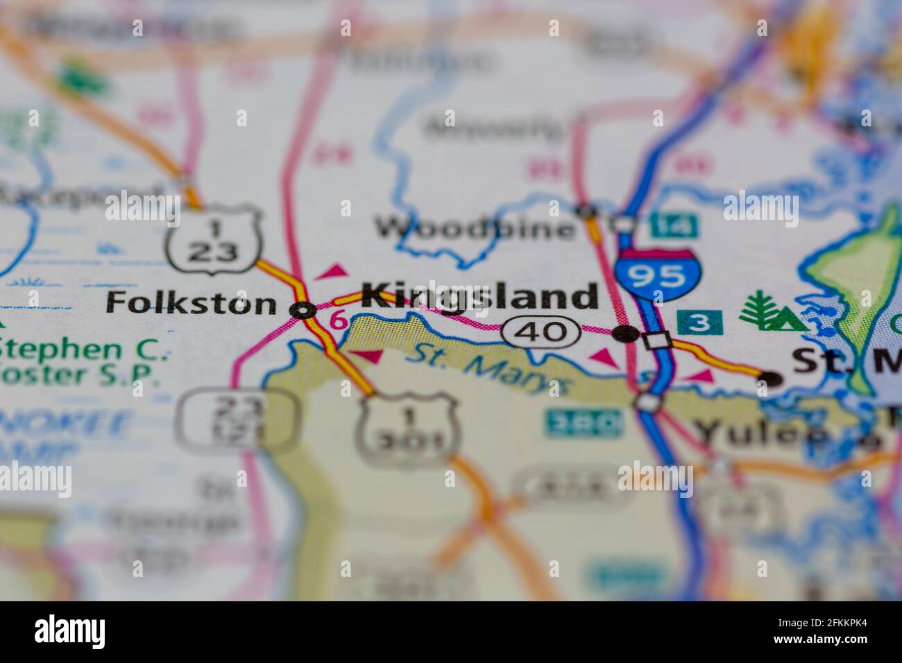 Kingsland USA Shown on a Geography map or road map Stock Photo