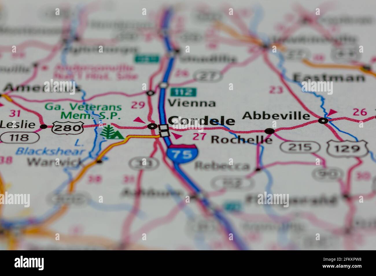 Cordele on a map hi-res stock photography and images - Alamy