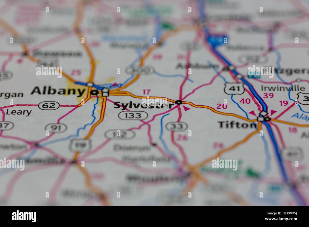 Sylvester Georgia USA Shown on a Geography map or road map Stock Photo