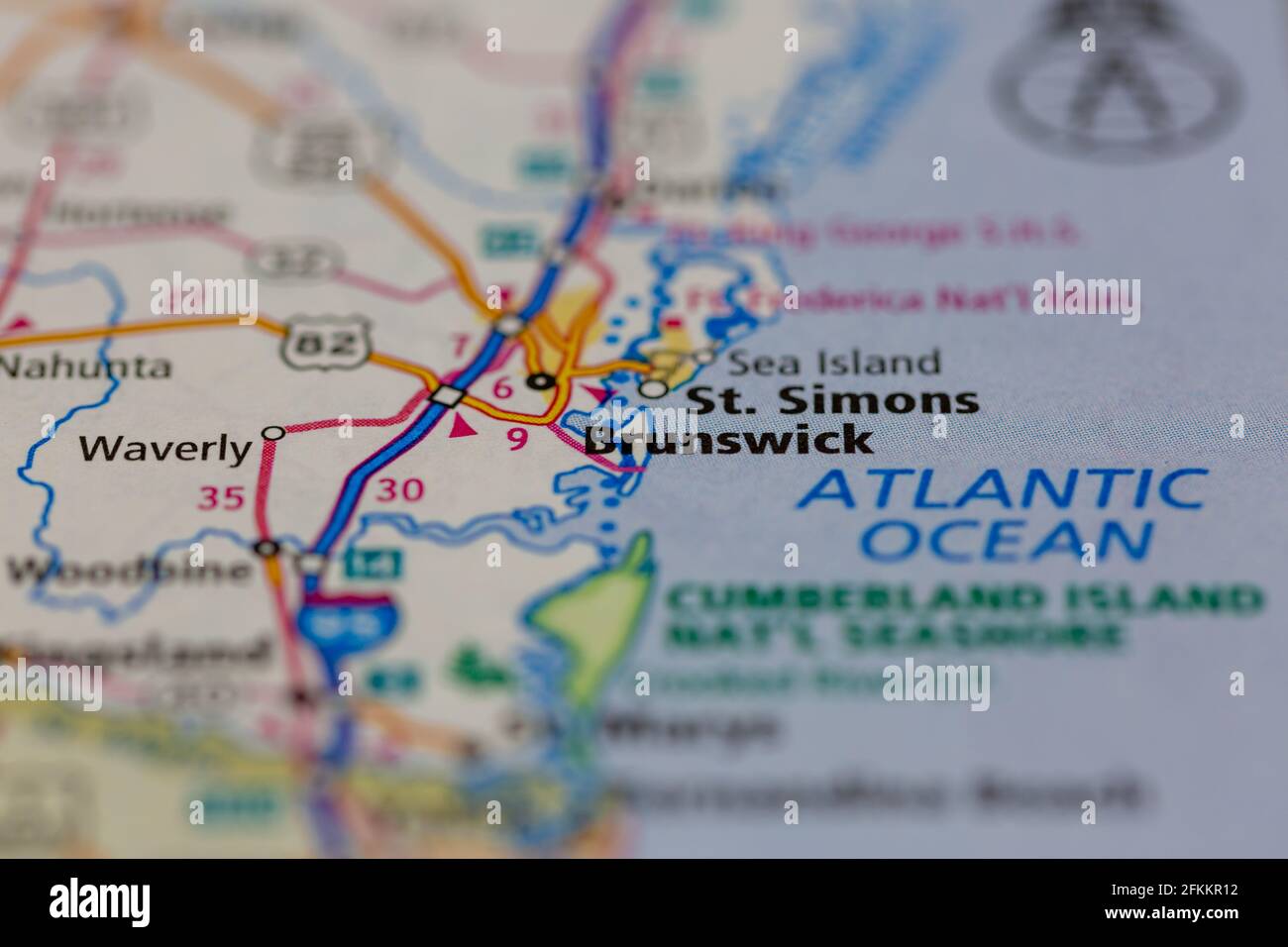 Brunswick USA Shown on a Geography map or road map Stock Photo