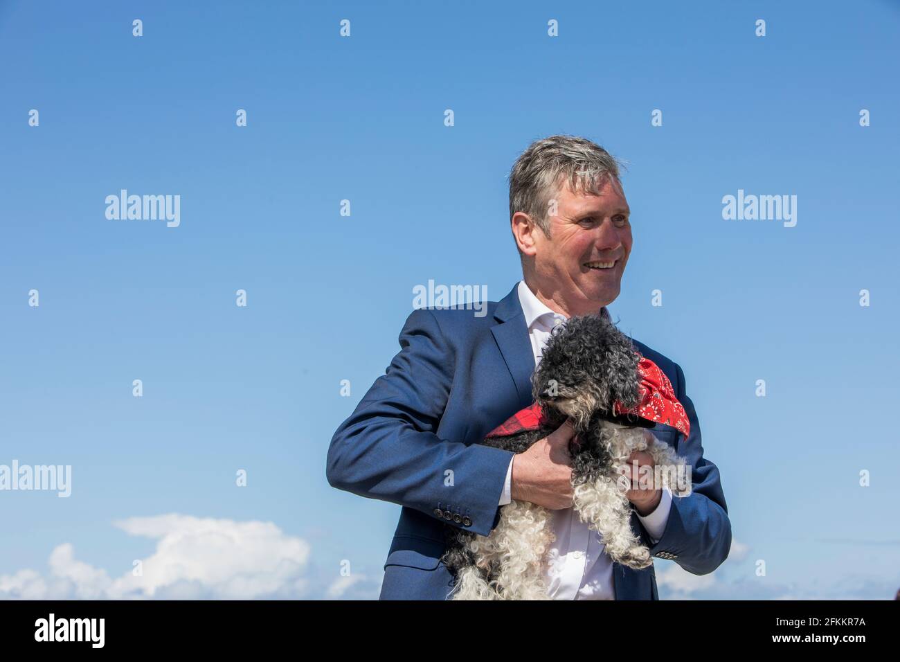 Leader of the Labour Party Sir Keir Starmer canvassing for Labour Candidate Dr Paul Williams in Seaton Carew. Stock Photo