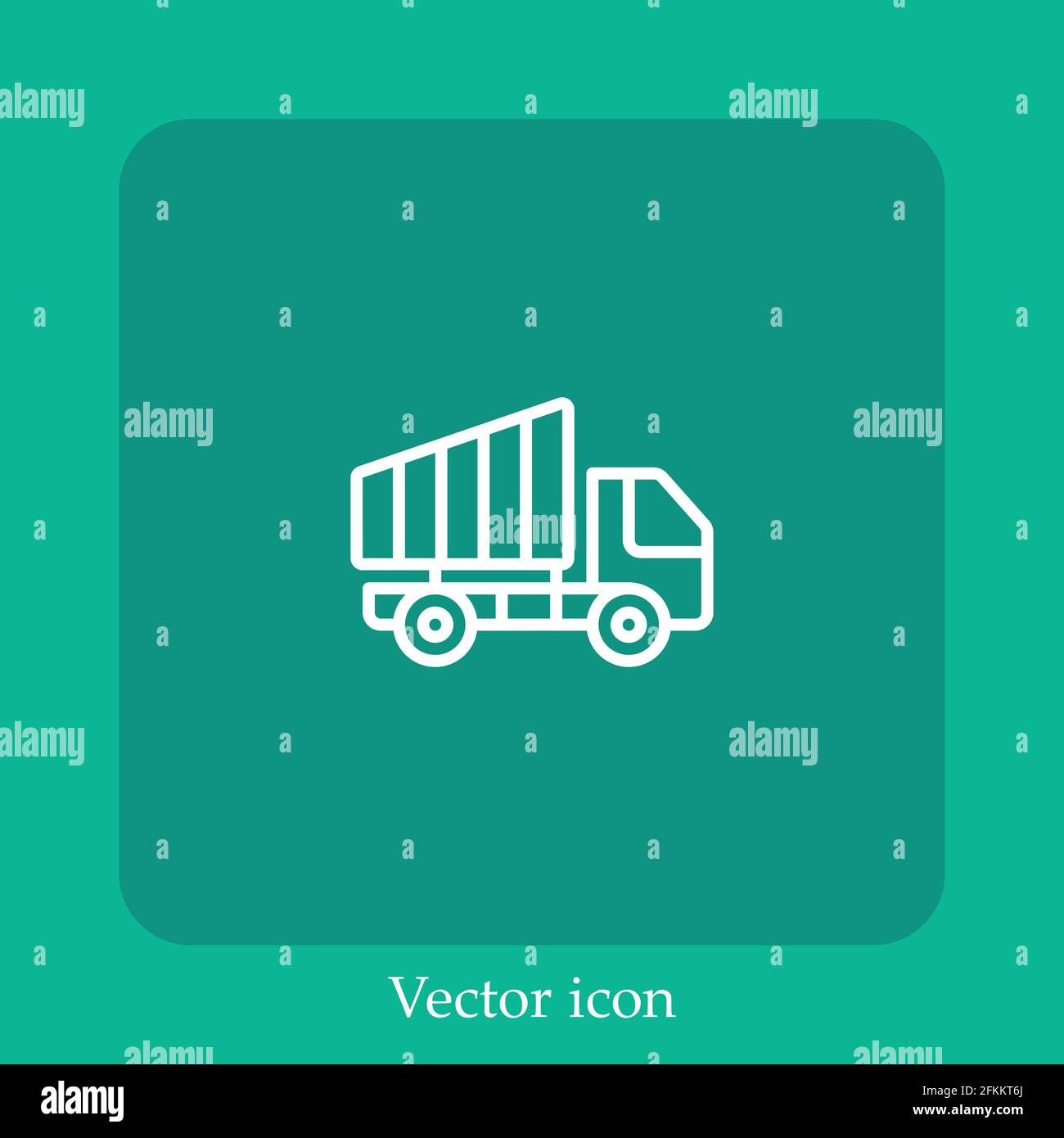 dumper vector icon linear icon.Line with Editable stroke Stock Vector