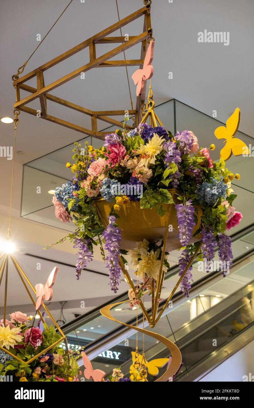 Macy's Annual Flower Show with 'Floral Celebration of Fortitude' Theme, Herald Square, NYC, USA   2021 Stock Photo