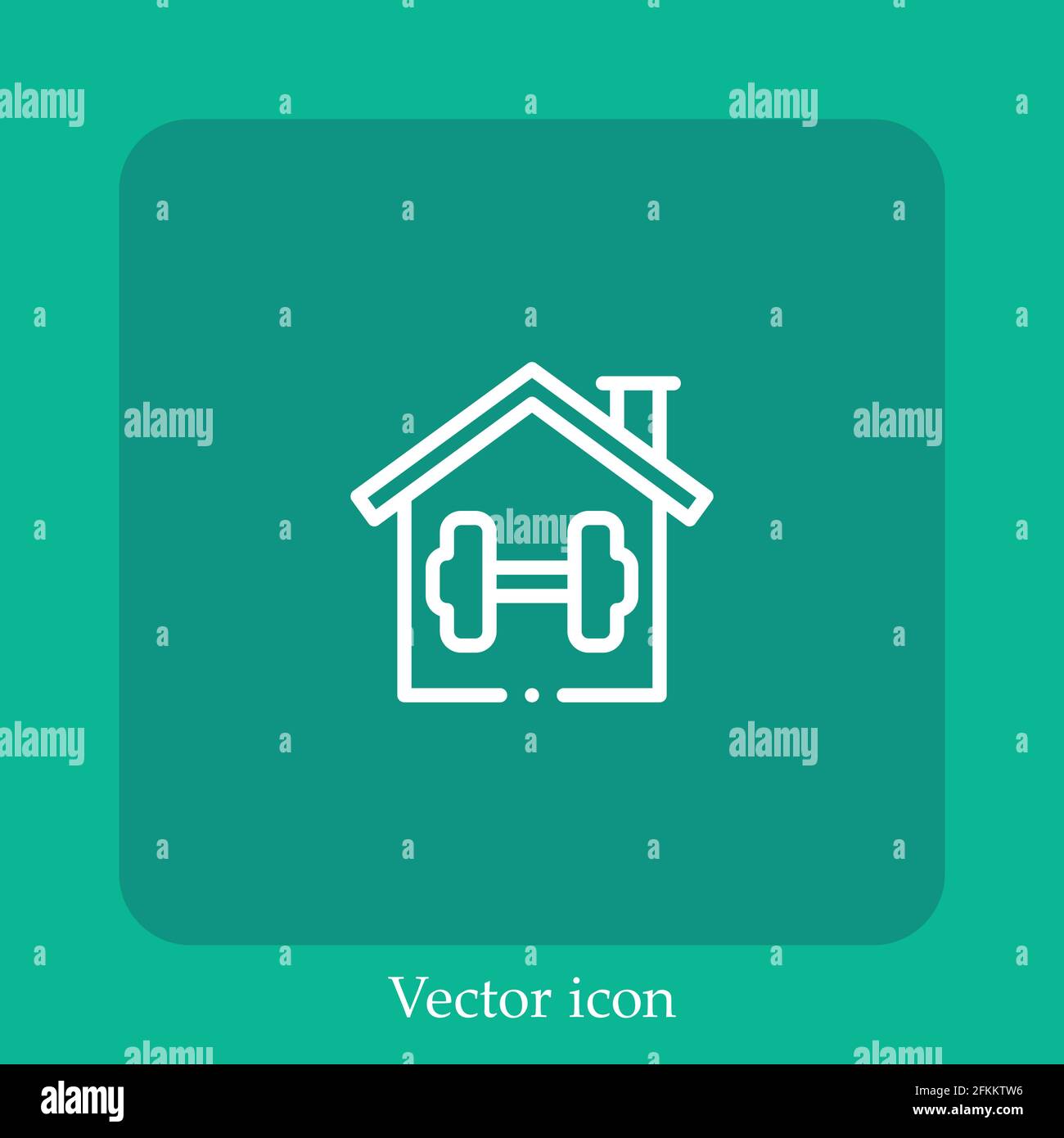 gym vector icon linear icon.Line with Editable stroke Stock Vector