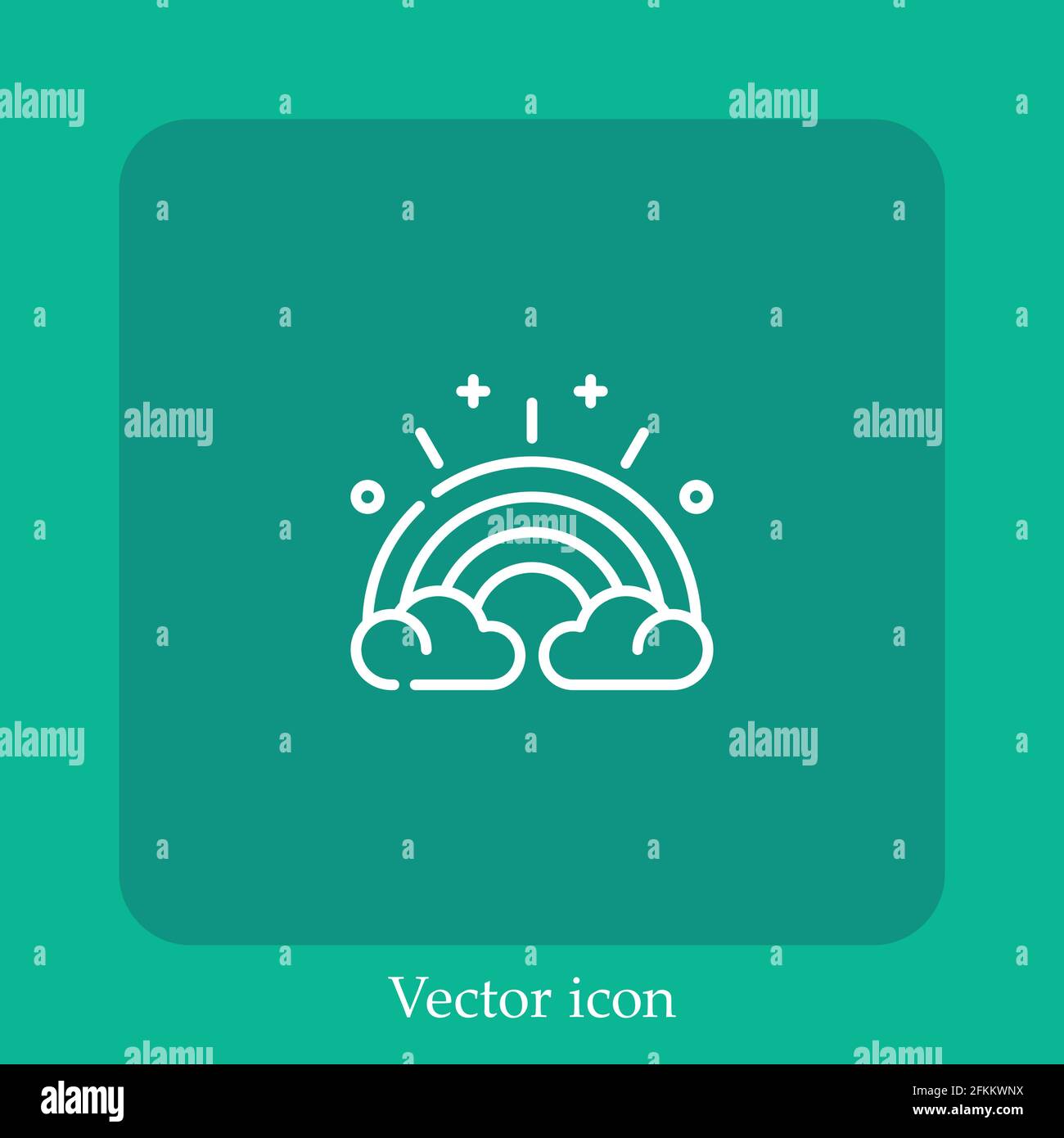 rainbow vector icon linear icon.Line with Editable stroke Stock Vector