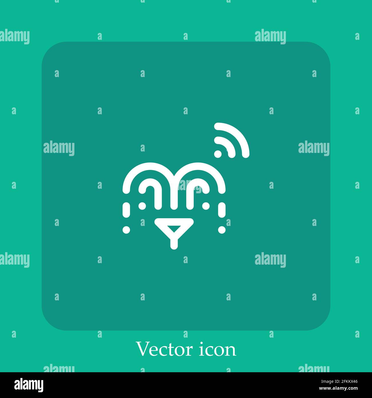 sprinkler vector icon linear icon.Line with Editable stroke Stock Vector