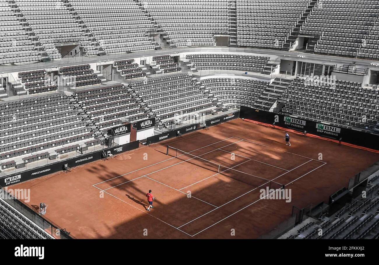 Rome, Italy. 30th Apr, 2021. Rome, International tennis preparations at the  Foro Italico. Credit: Independent Photo Agency/Alamy Live News Stock Photo  - Alamy