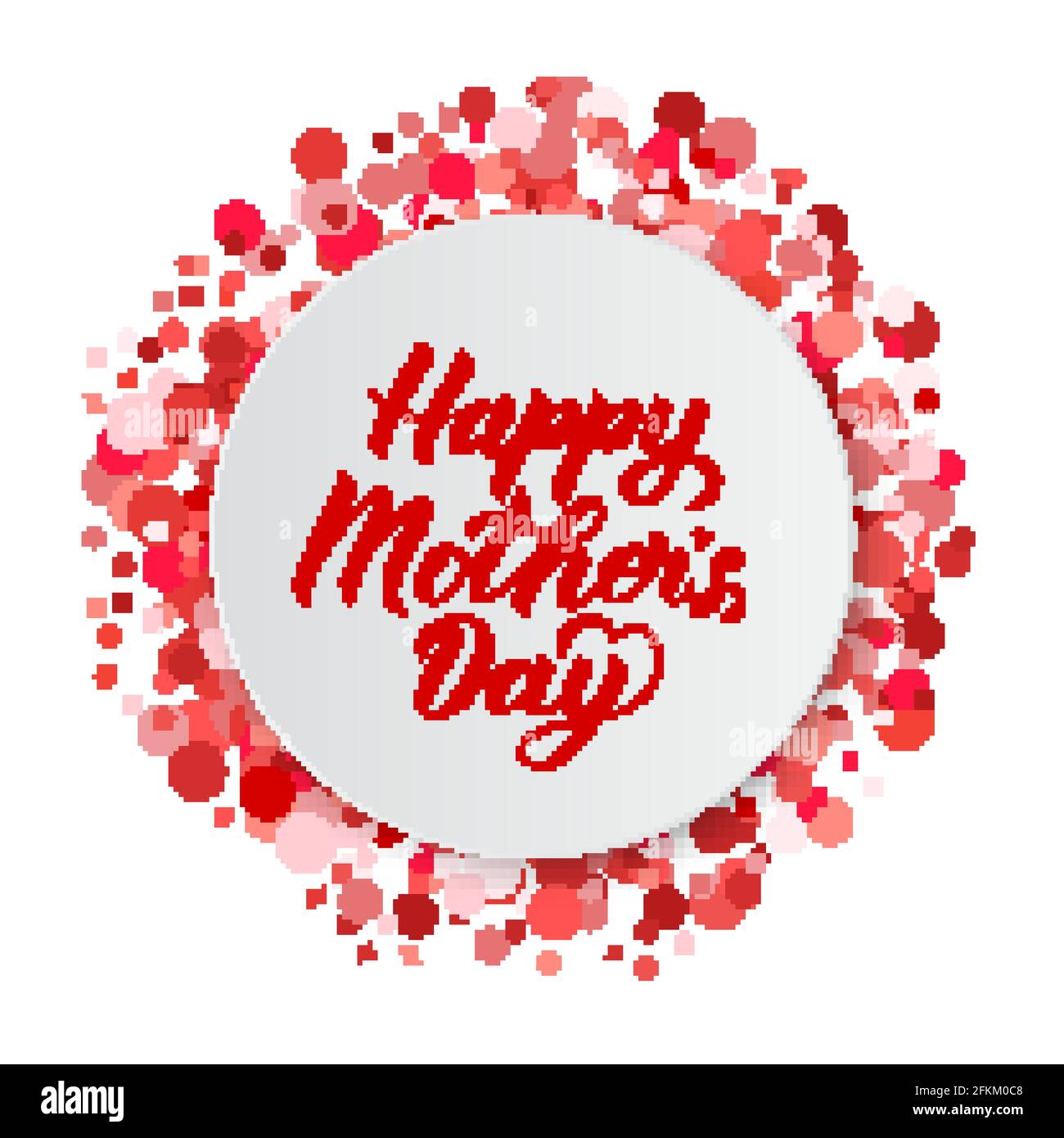 Happy Mother's Day calligraphy lettering on red and pink confetti ...