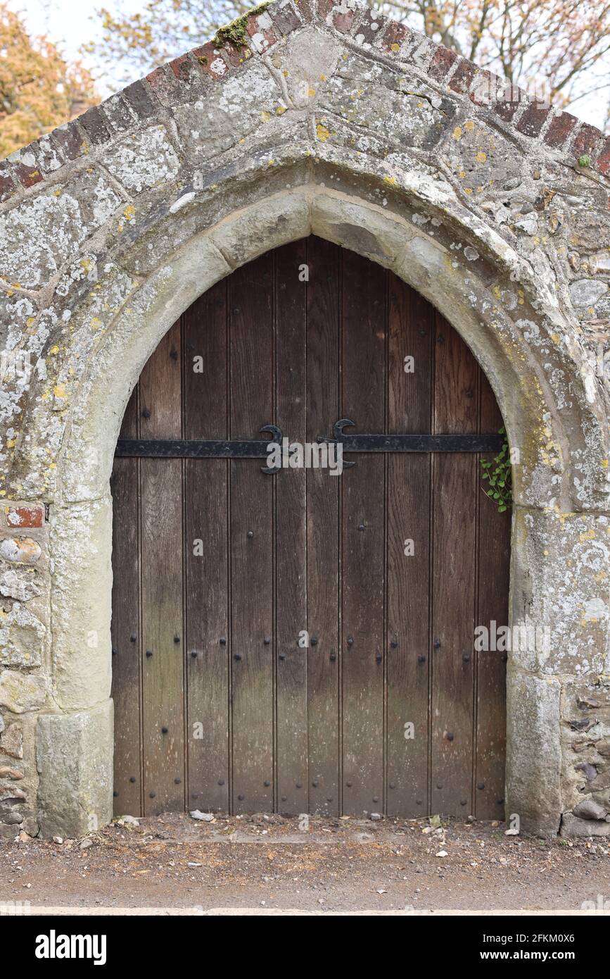 Old garden gate seen in England, UK. Stock Photo