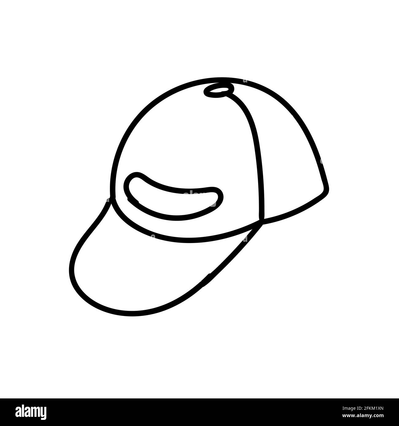 hand drawn doodle symbol baseball cap outline Stock Vector Image & Art ...