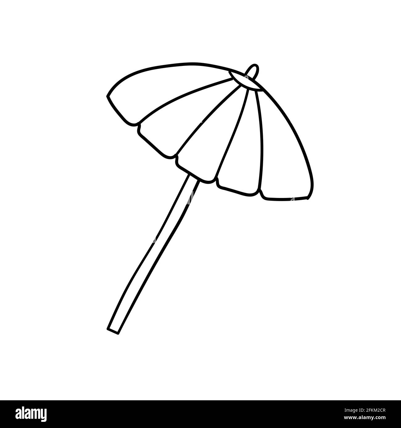 hand drawn of a beach umbrella isolated white Stock Vector Image & Art ...