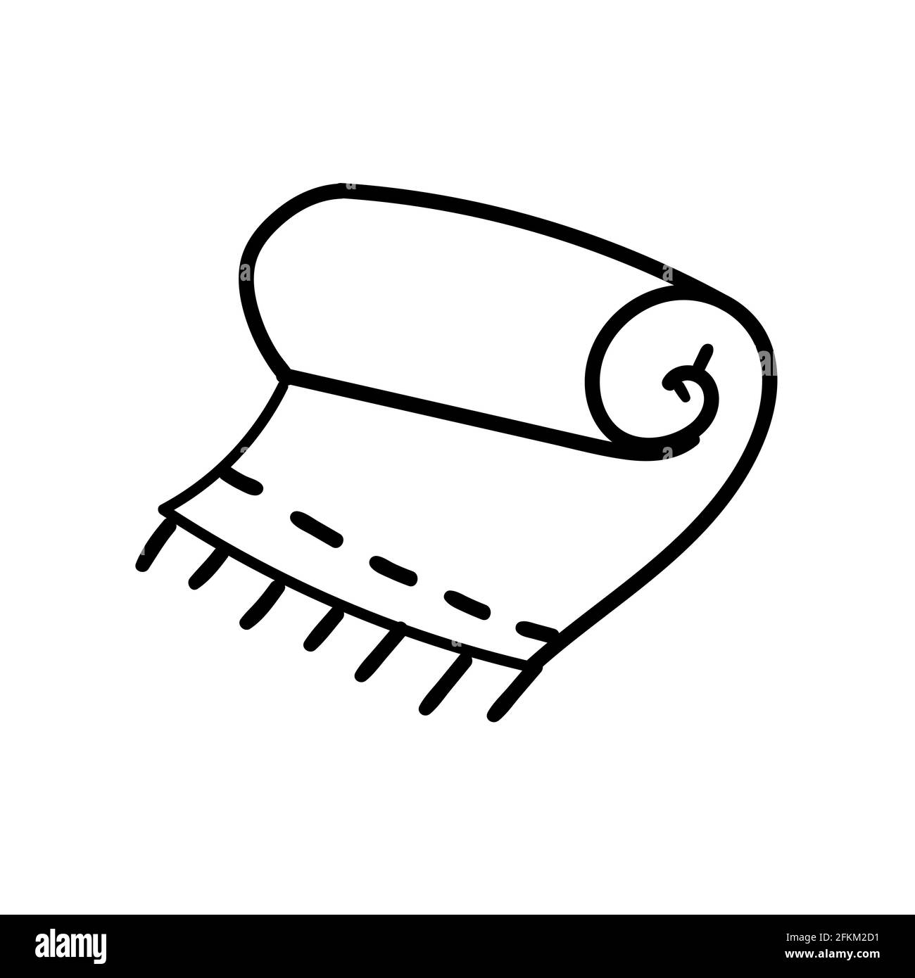 beach towel. Monochrome doodle line art vector Stock Vector Image & Art