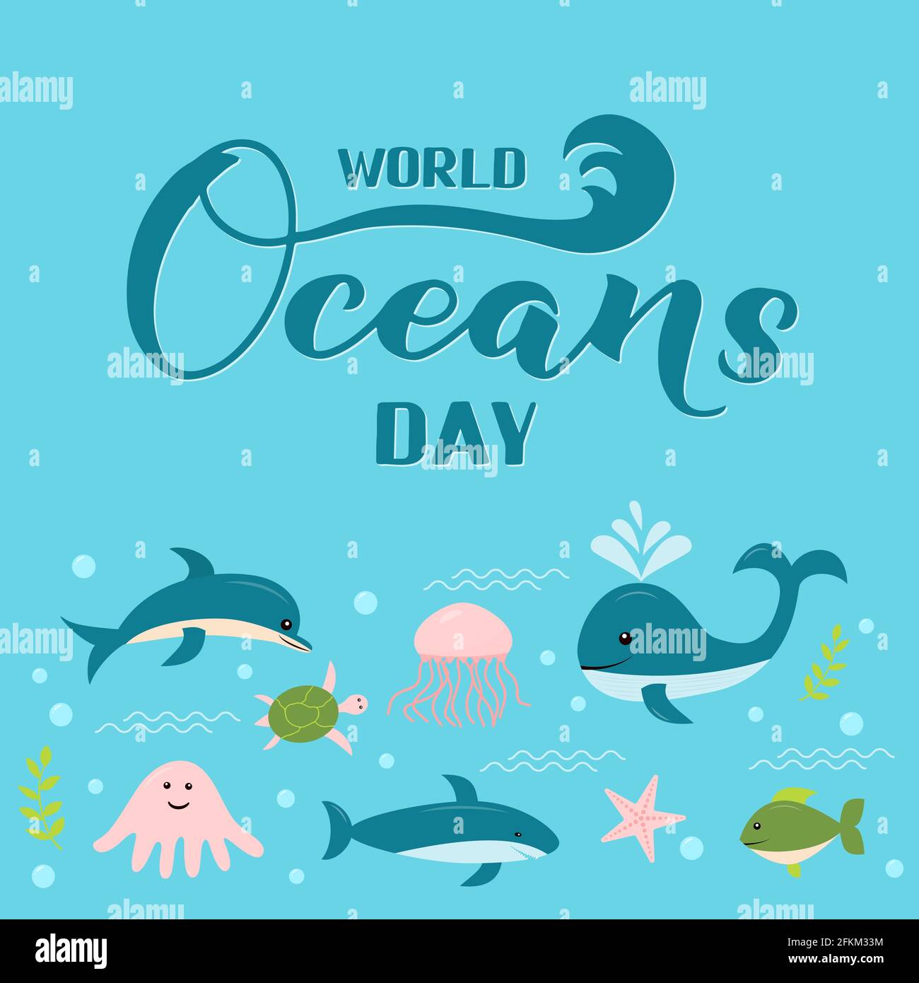 World Oceans Day calligraphy hand lettering with cute cartoon sea animals. Environment conservation concept. Vector template for typography poster, ba Stock Vector Image & Art - Alamy World Oceans Day calligraphy hand lettering with cute cartoon sea animals. Environment conservation concept. Vector template for typography poster, ba Stock Vector Image & Art - Alamy